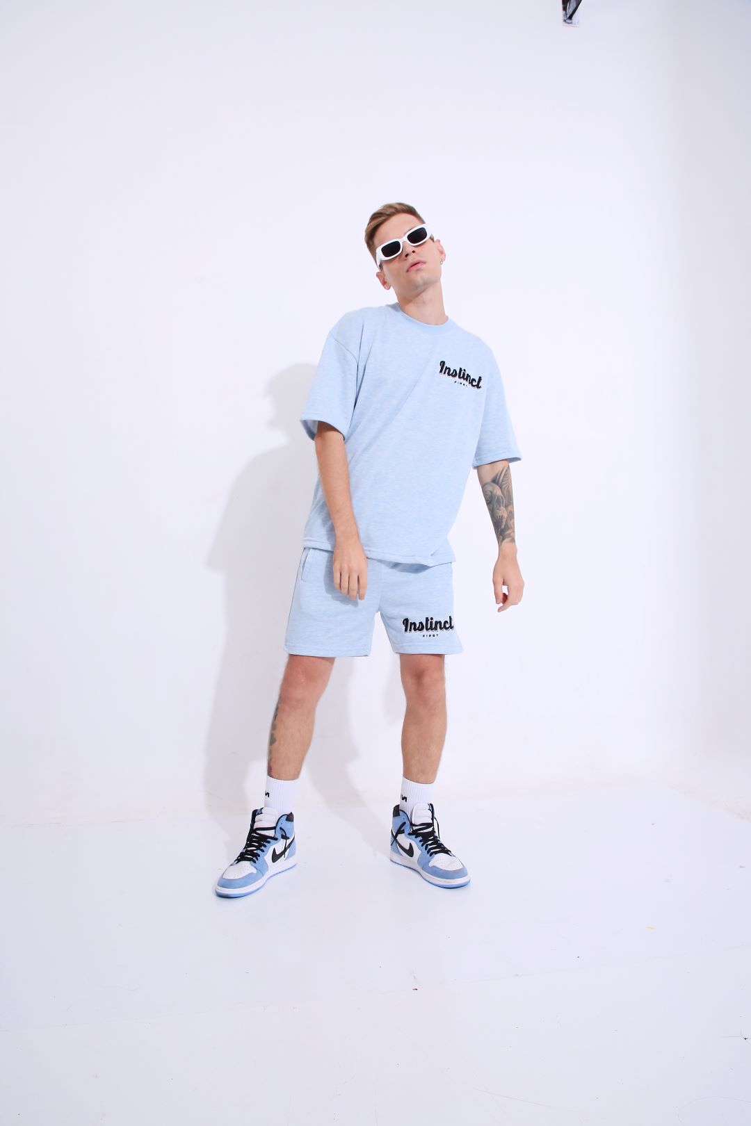 Retro Melange Blue- Oversized T-shirt