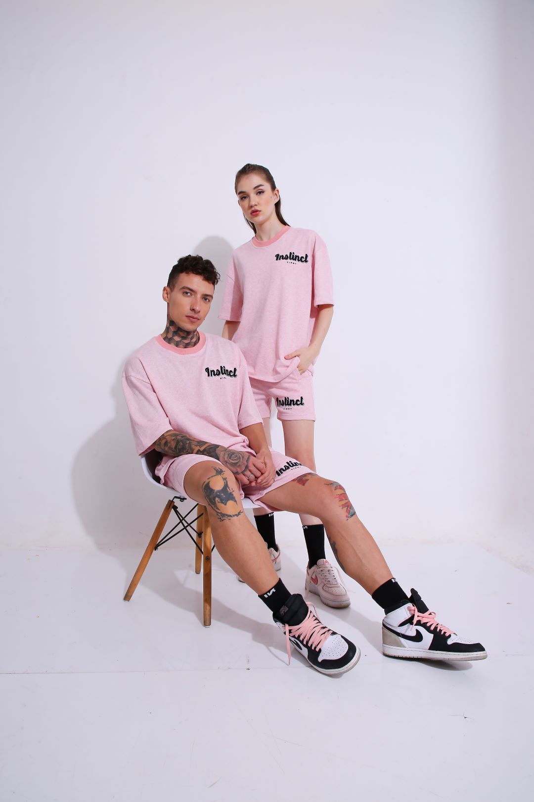 Retro Melange Pink- Oversized T-shirt