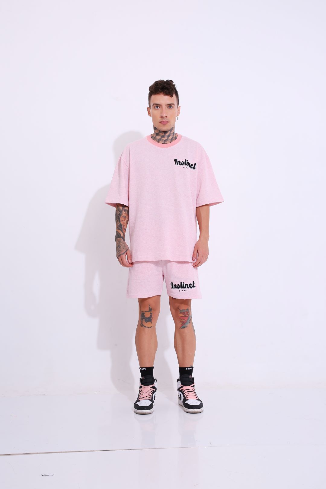 Retro Melange Pink- Oversized T-shirt