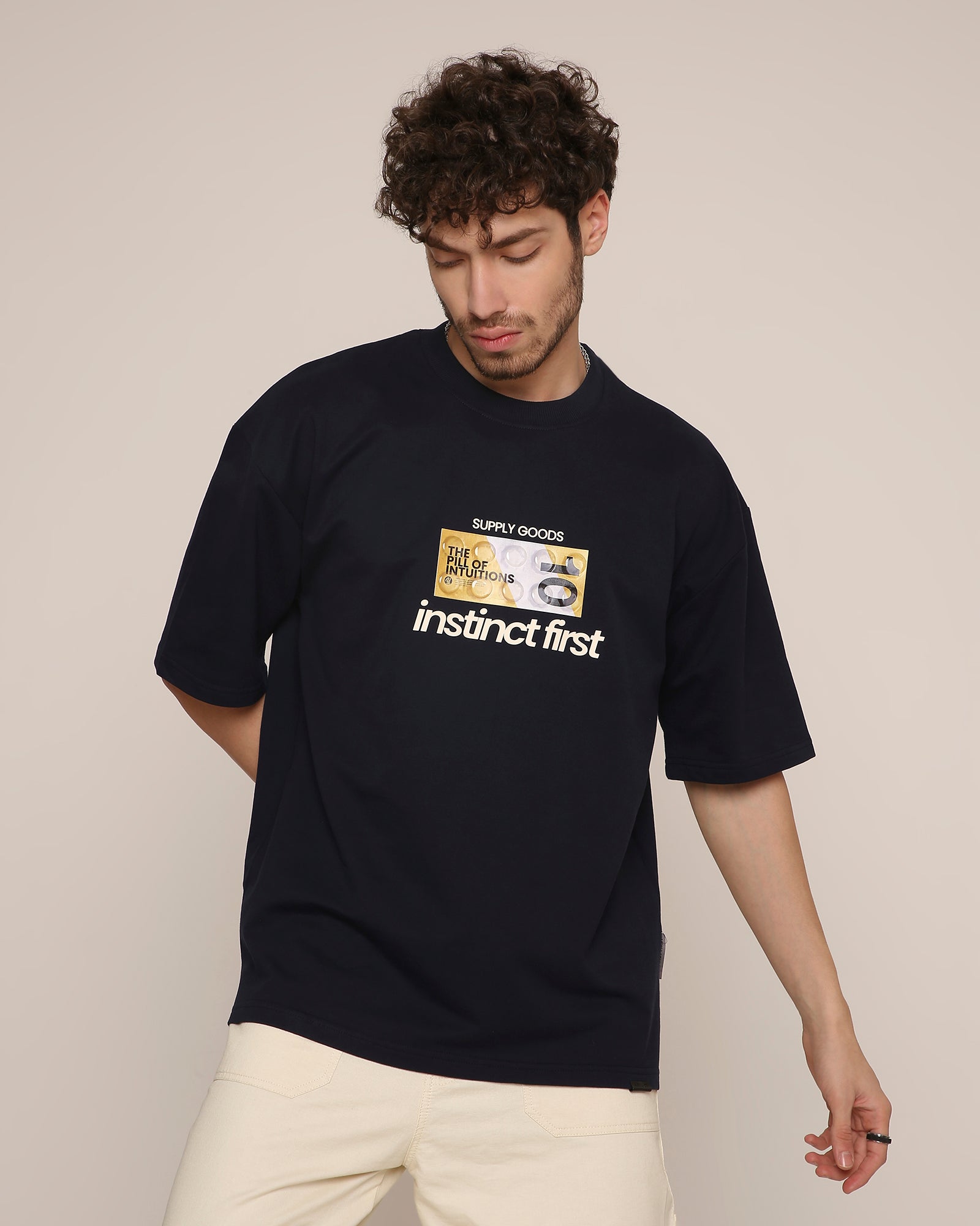 Pill- Oversized T-Shirt (Navy Blue)