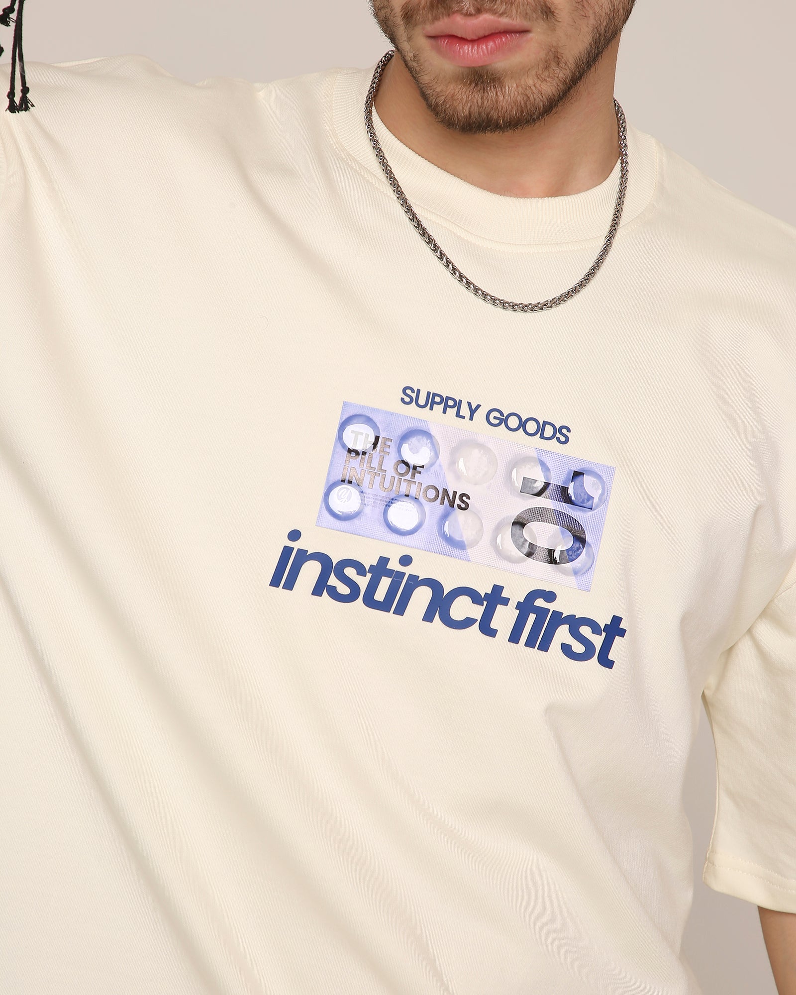 Pill- Oversized T-Shirt (Antique White)