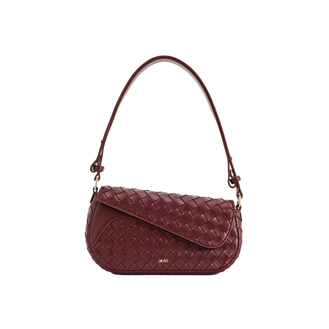 JW PEI Addisyn Weave Texture Shoulder Bag - Burgundy