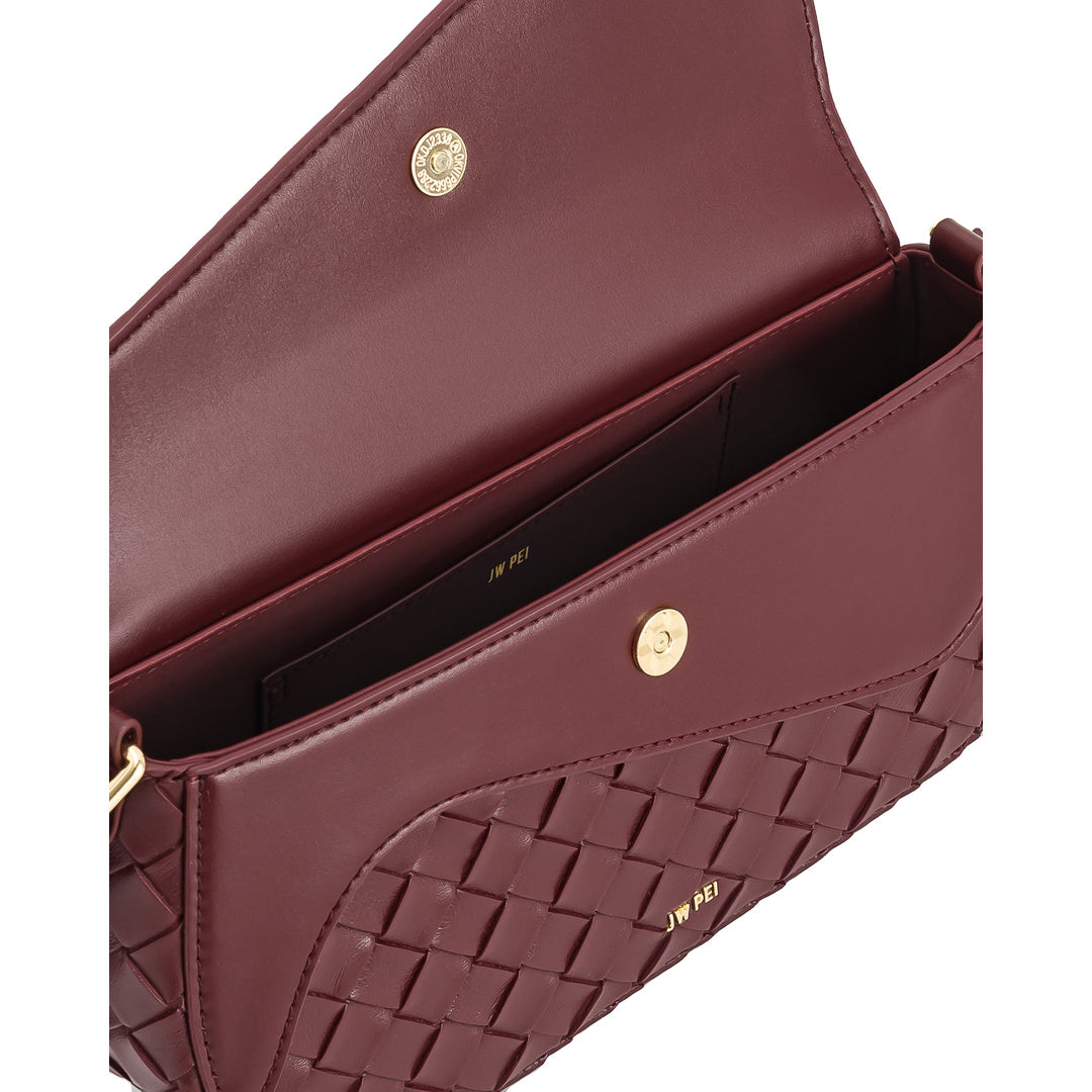 JW PEI Addisyn Weave Texture Shoulder Bag - Burgundy