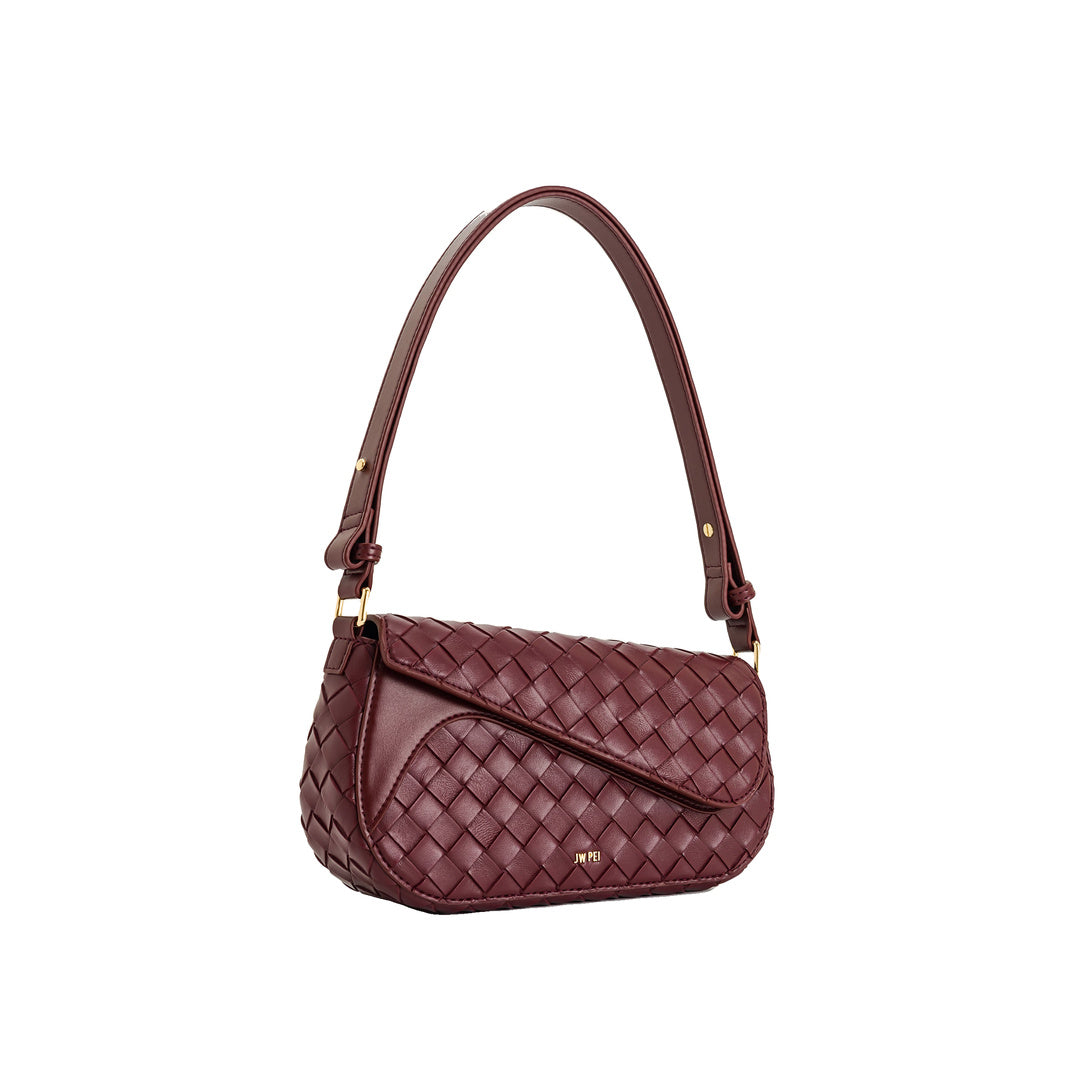 JW PEI Addisyn Weave Texture Shoulder Bag - Burgundy