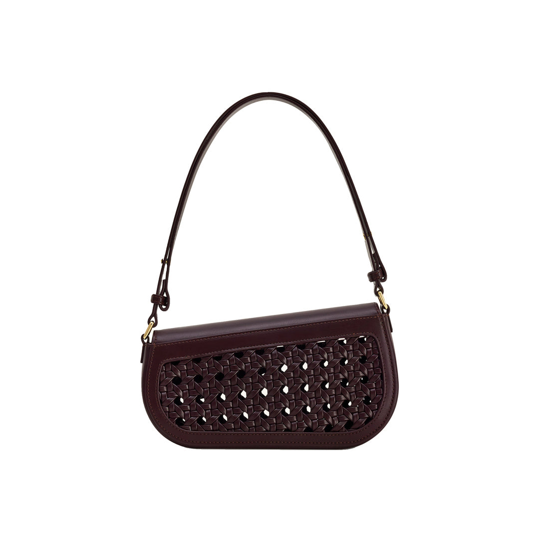 JW PEI Addisyn Cutout Woven Shoulder Bag - Burgundy