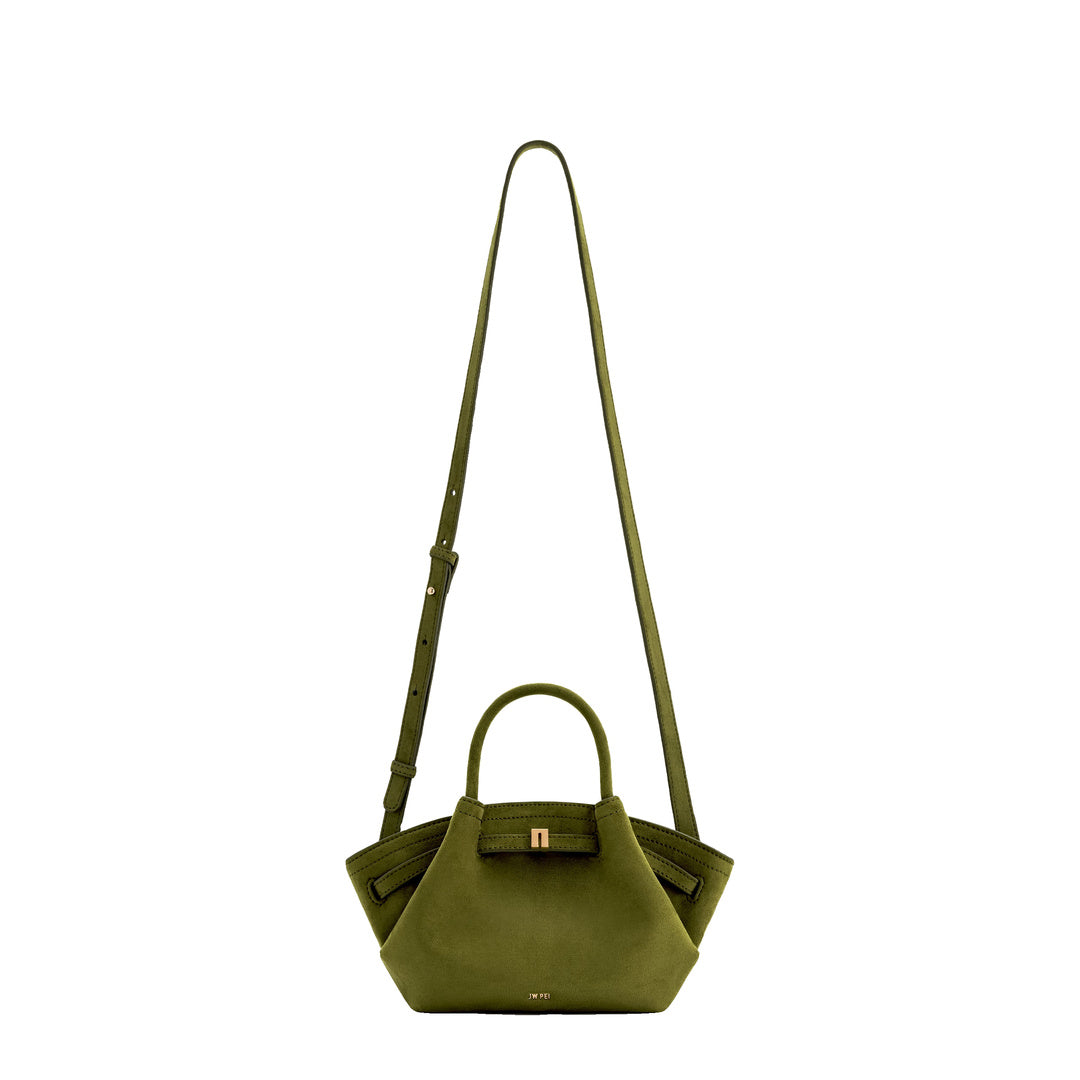 JW PEI Hana Mini Faux Suede Tote Bag - Dark Olive