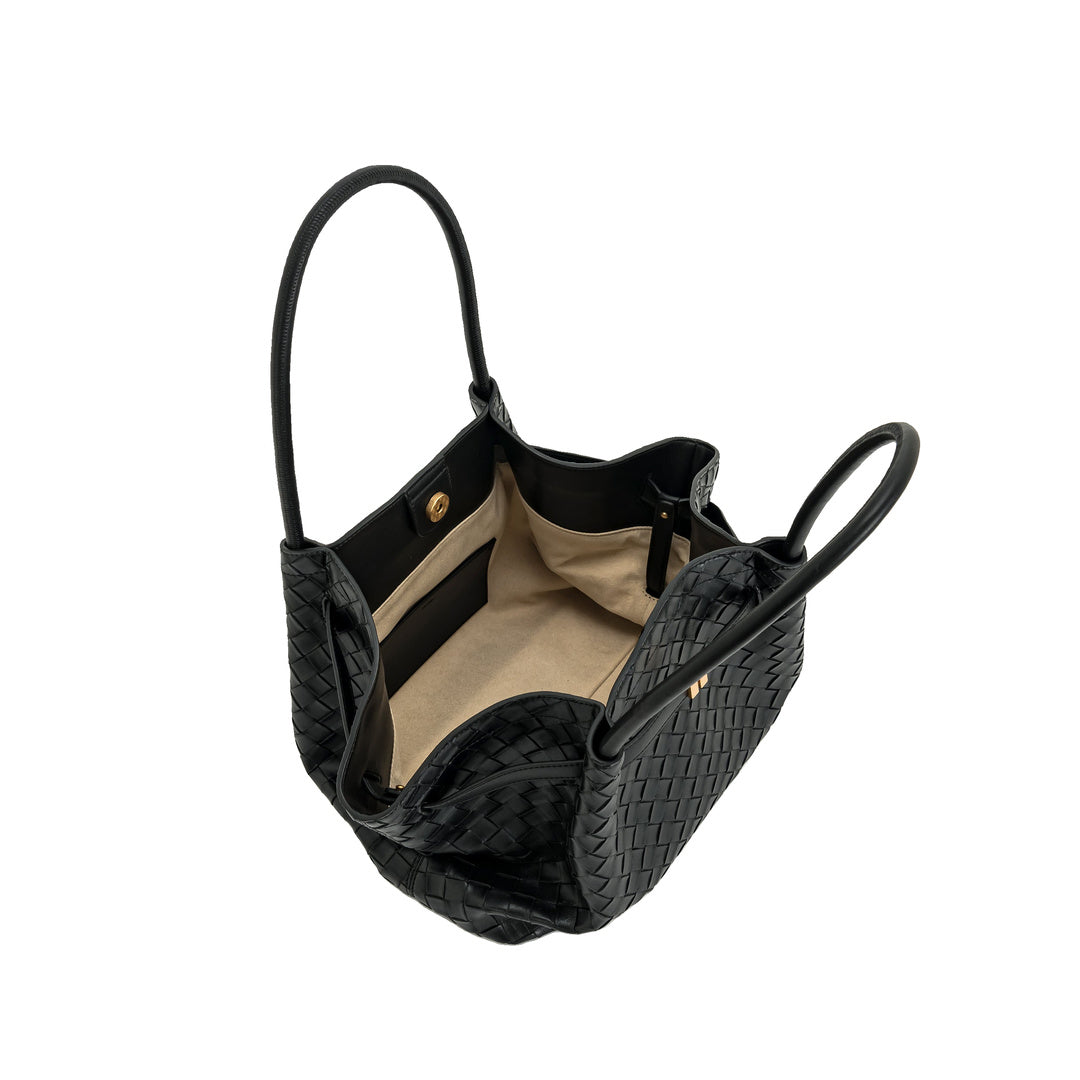 JW PEI Hana Medium Weave Texture Tote Bag - Black
