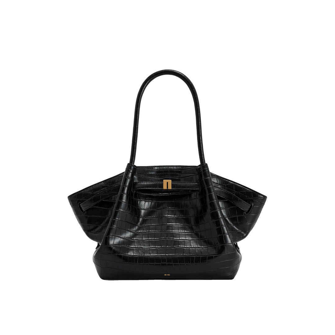 JW PEI Hana Medium Tote Bag - Black Croc