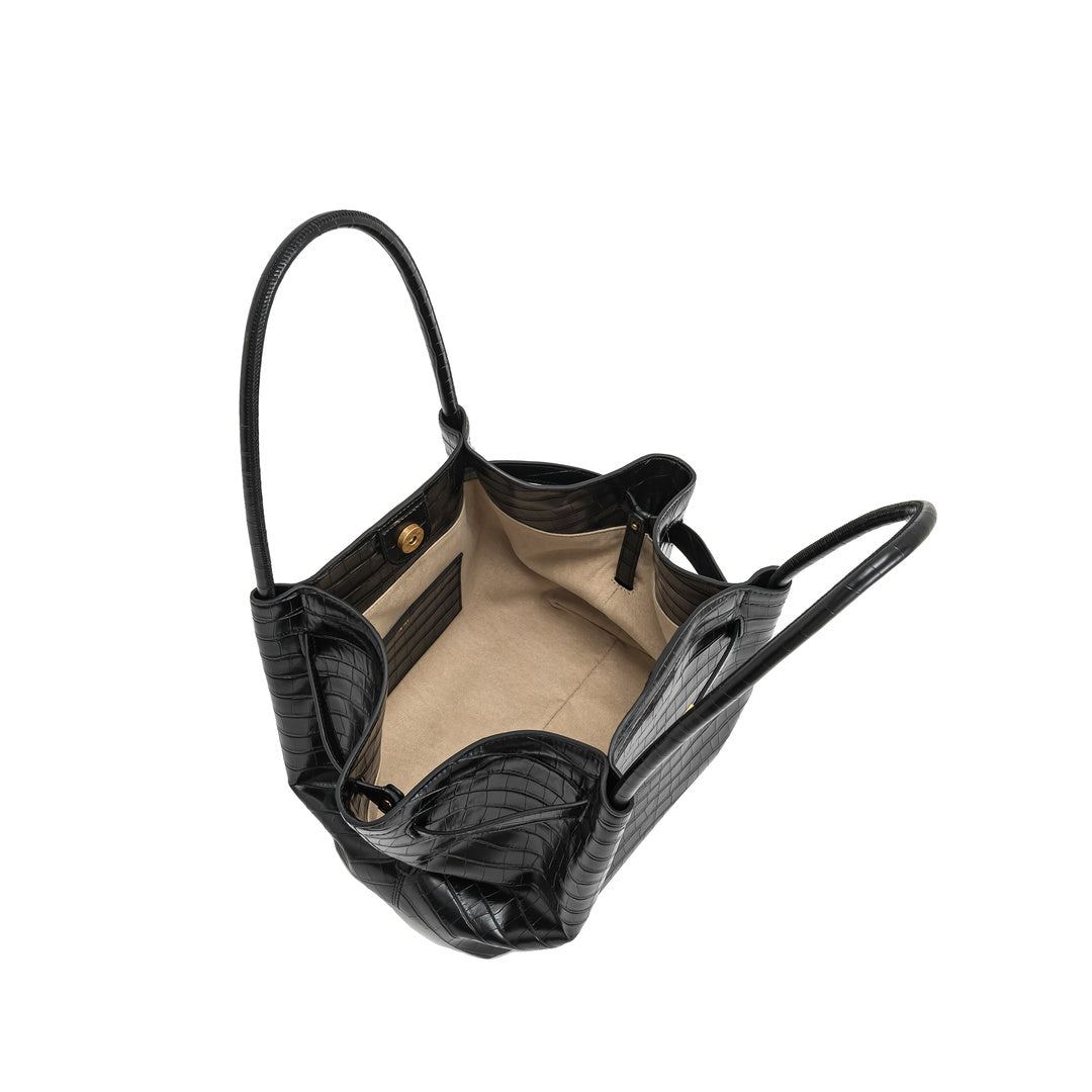 JW PEI Hana Medium Tote Bag - Black Croc