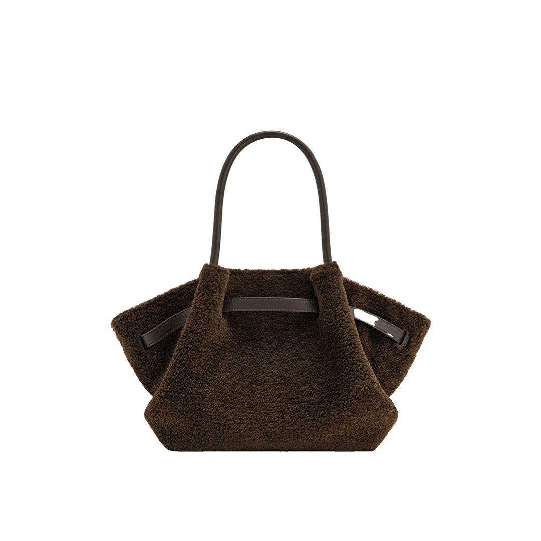 JW PEI Hana Medium Faux Fur Tote Bag - Mocha Brown