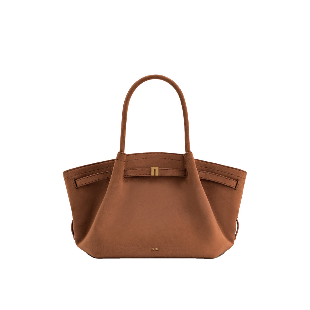 JW PEI Hana Medium Faux Suede Tote Bag - Brown