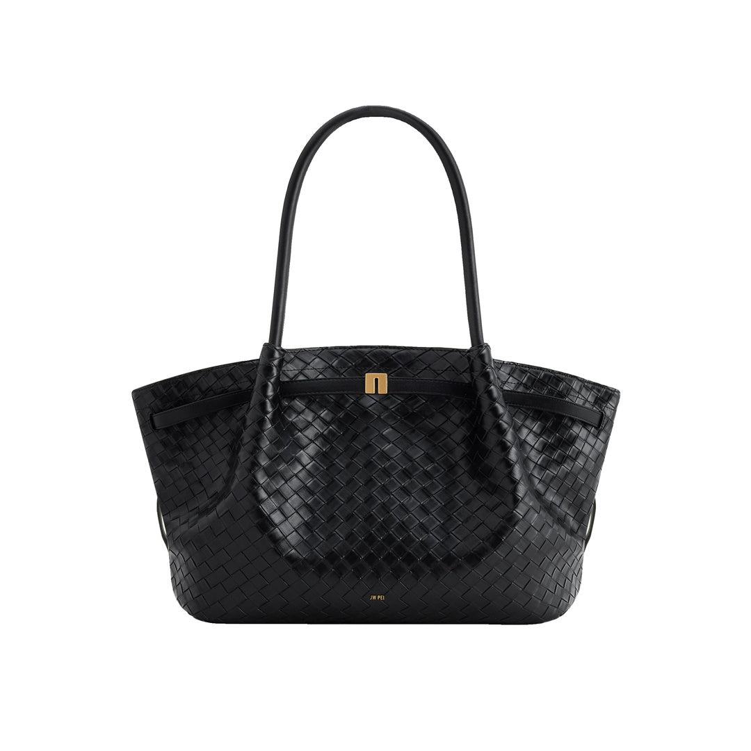 JW PEI Hana Large Weave Texture Tote Bag - Black
