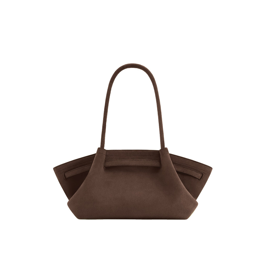 JW PEI Hana Wide Faux Suede Tote Bag - Dark Brown