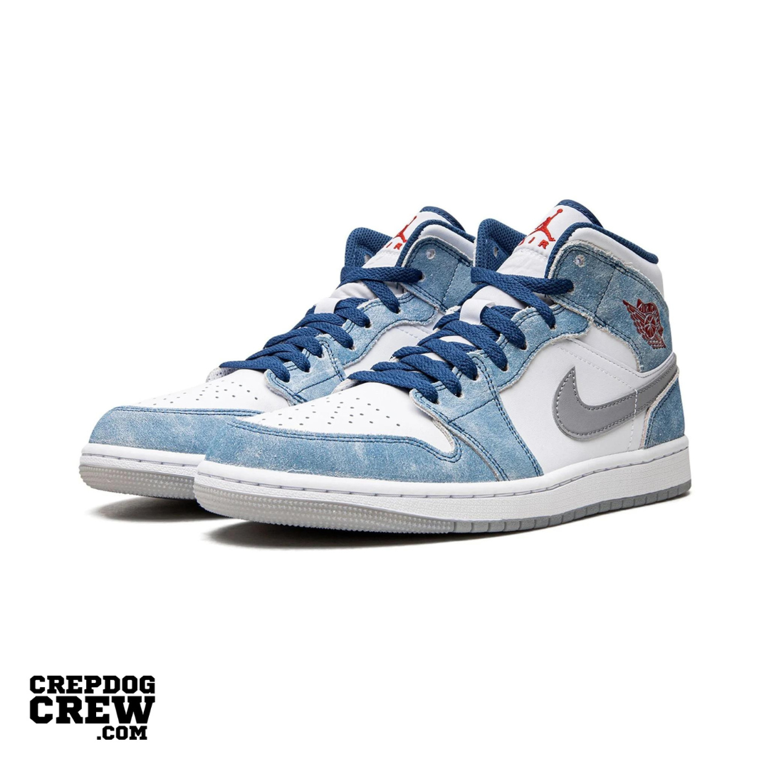 Jordan 1 Mid French Blue Fire Red