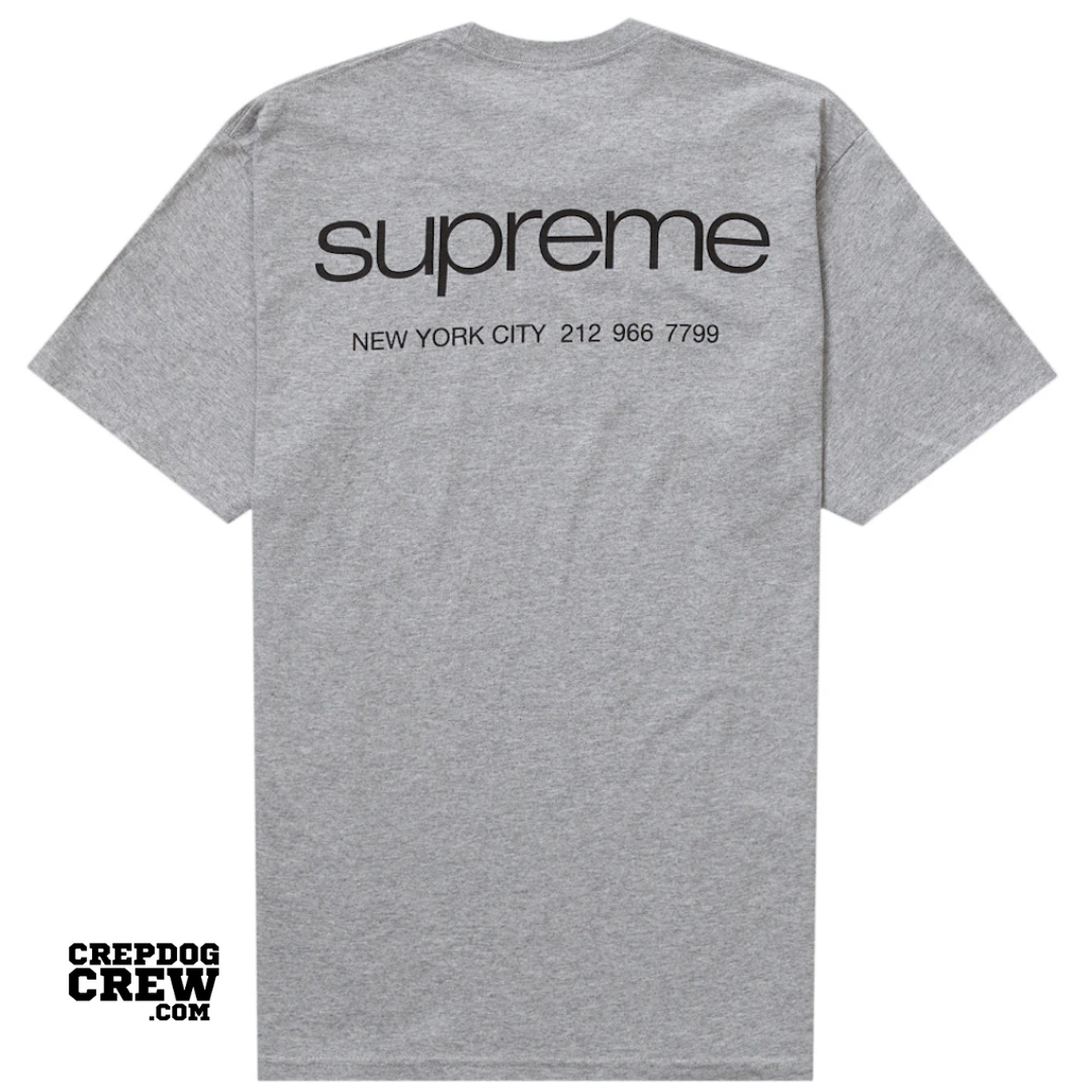 Supreme New York Tee Heather Grey