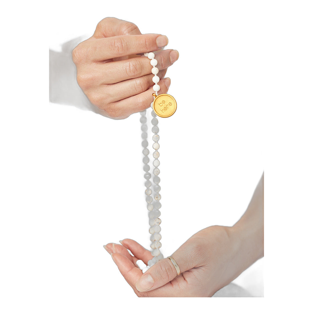 alo White Turquoise Mala Necklace