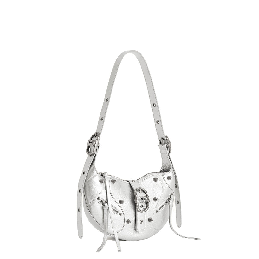 JW PEI Tessa Metallic Pleating Shoulder Bag - Silver