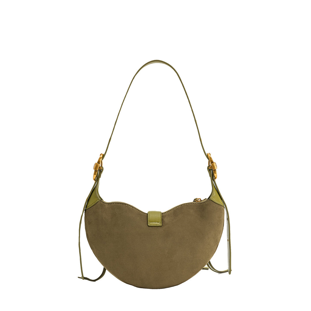 JW PEI Tessa Suede Shoulder Bag - Dark Olive