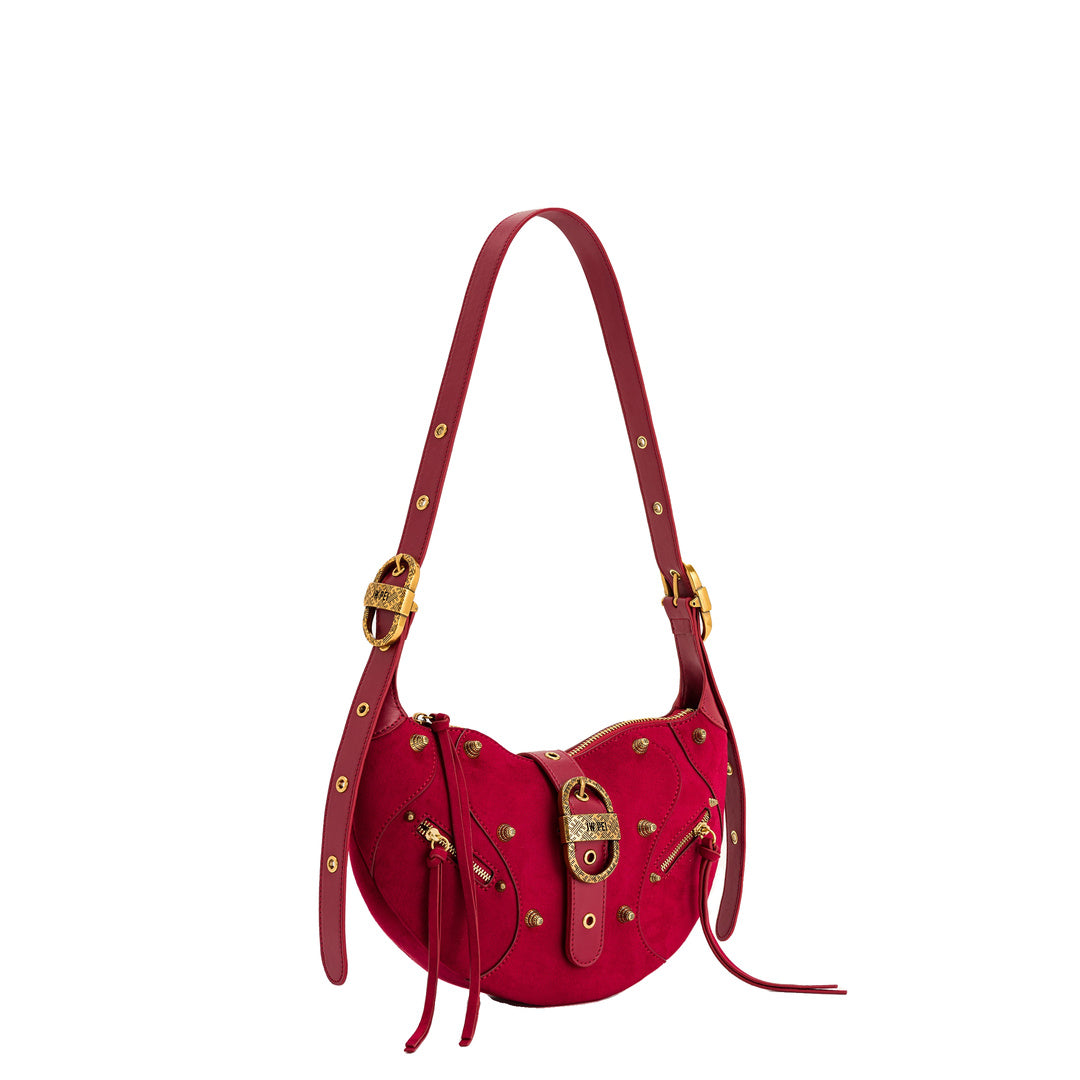 JW PEI Tessa Suede Shoulder Bag - Deep Magenta