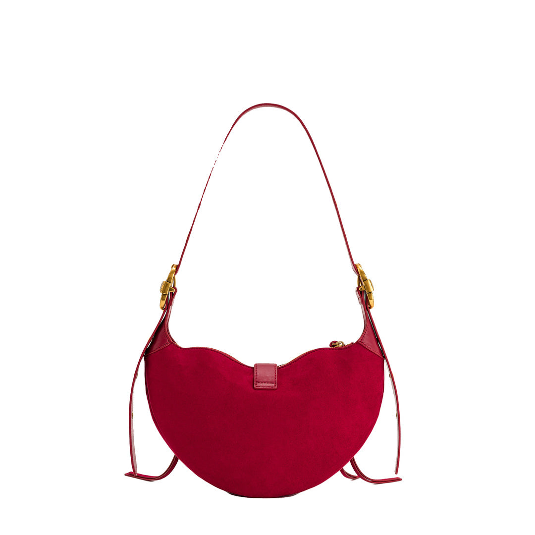 JW PEI Tessa Suede Shoulder Bag - Deep Magenta