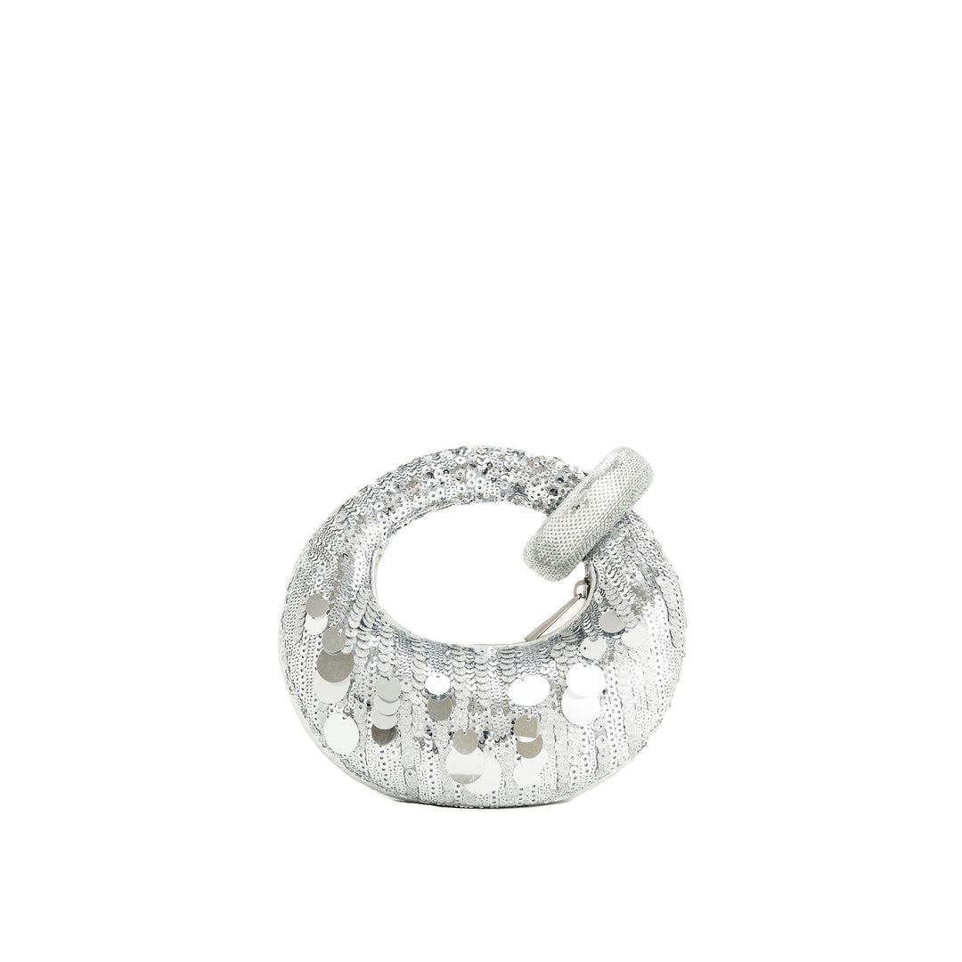 JW PEI Abacus Metallic Sequin Mini Top Handle Bag - Silver