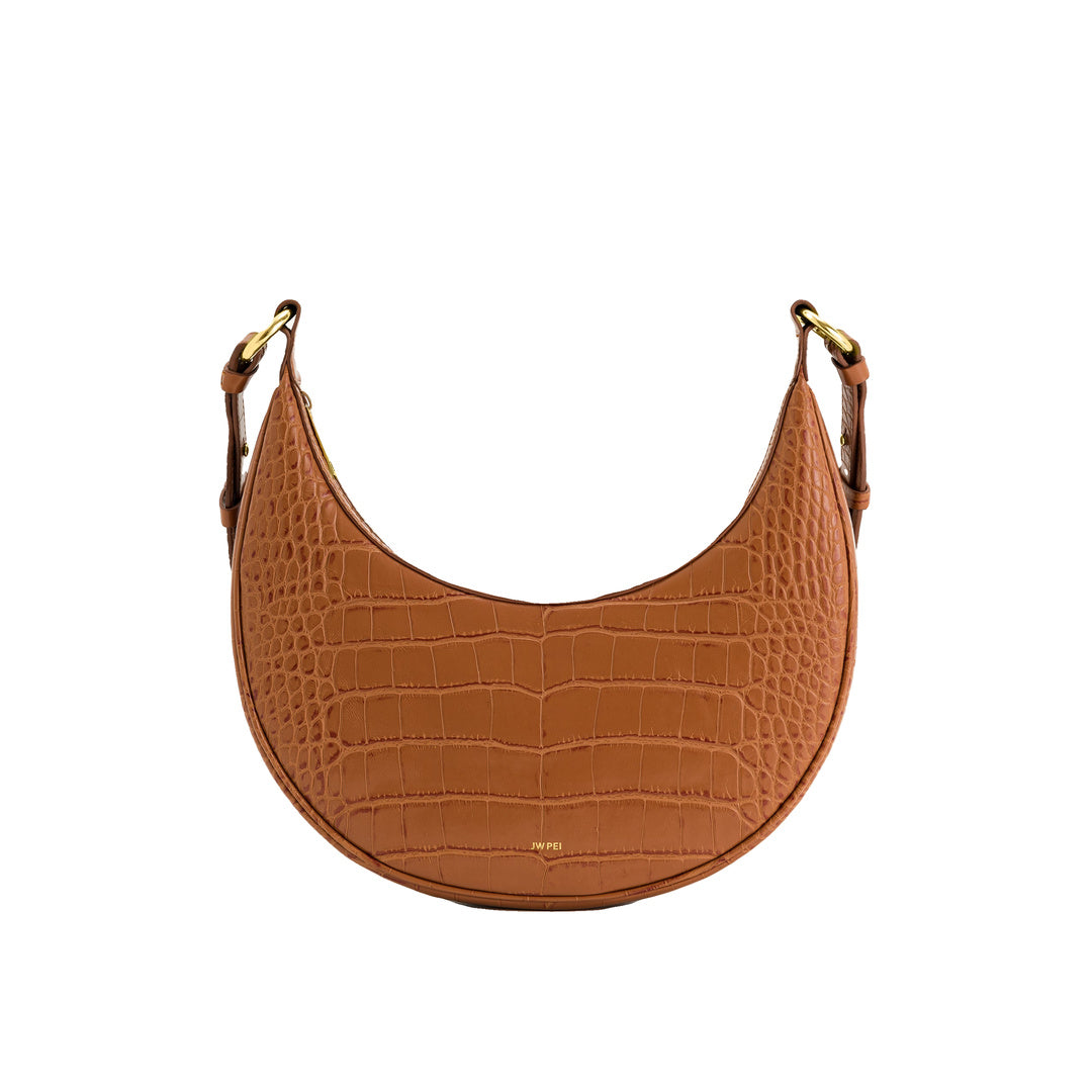 JW PEI Carly Saddle Bag - Acorn Brown Croc