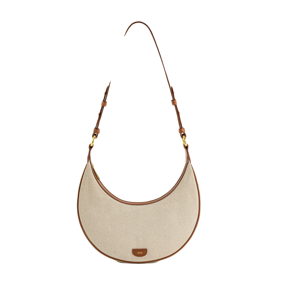 JW PEI Carly Canvas Saddle Bag - Beige