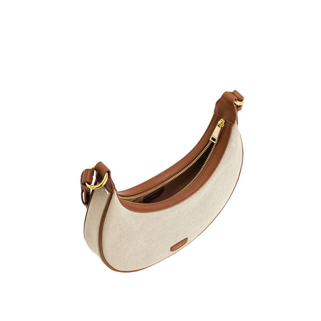 JW PEI Carly Canvas Saddle Bag - Beige