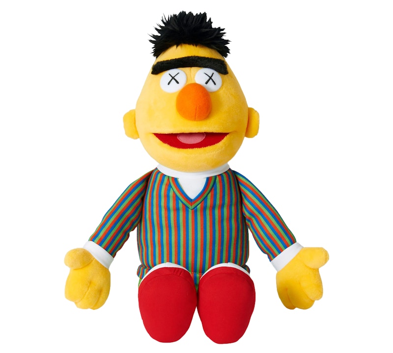 KAWS Sesame Street Uniqlo Bert Plush Toy Yellow