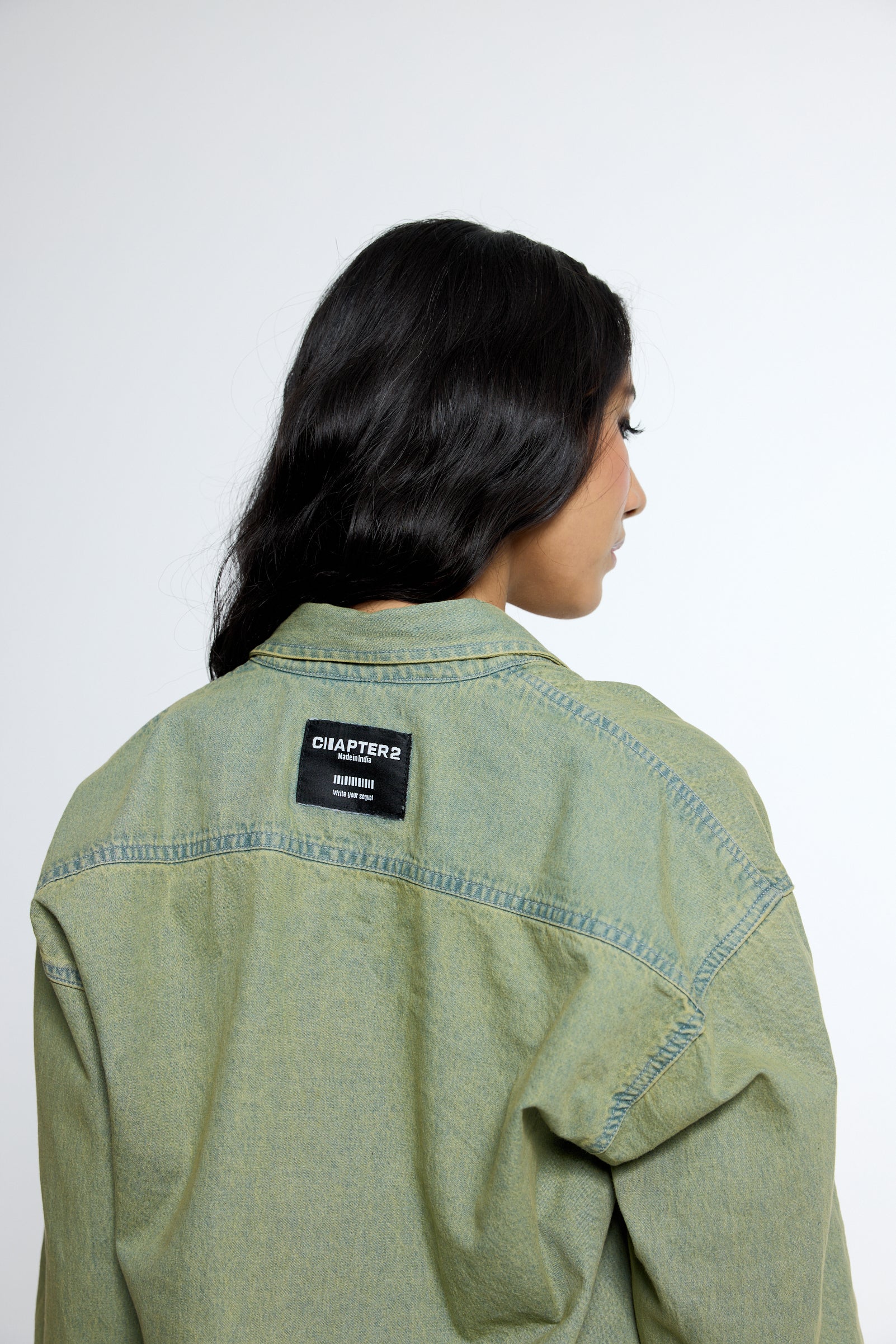 Washed Olive Denim Shirt