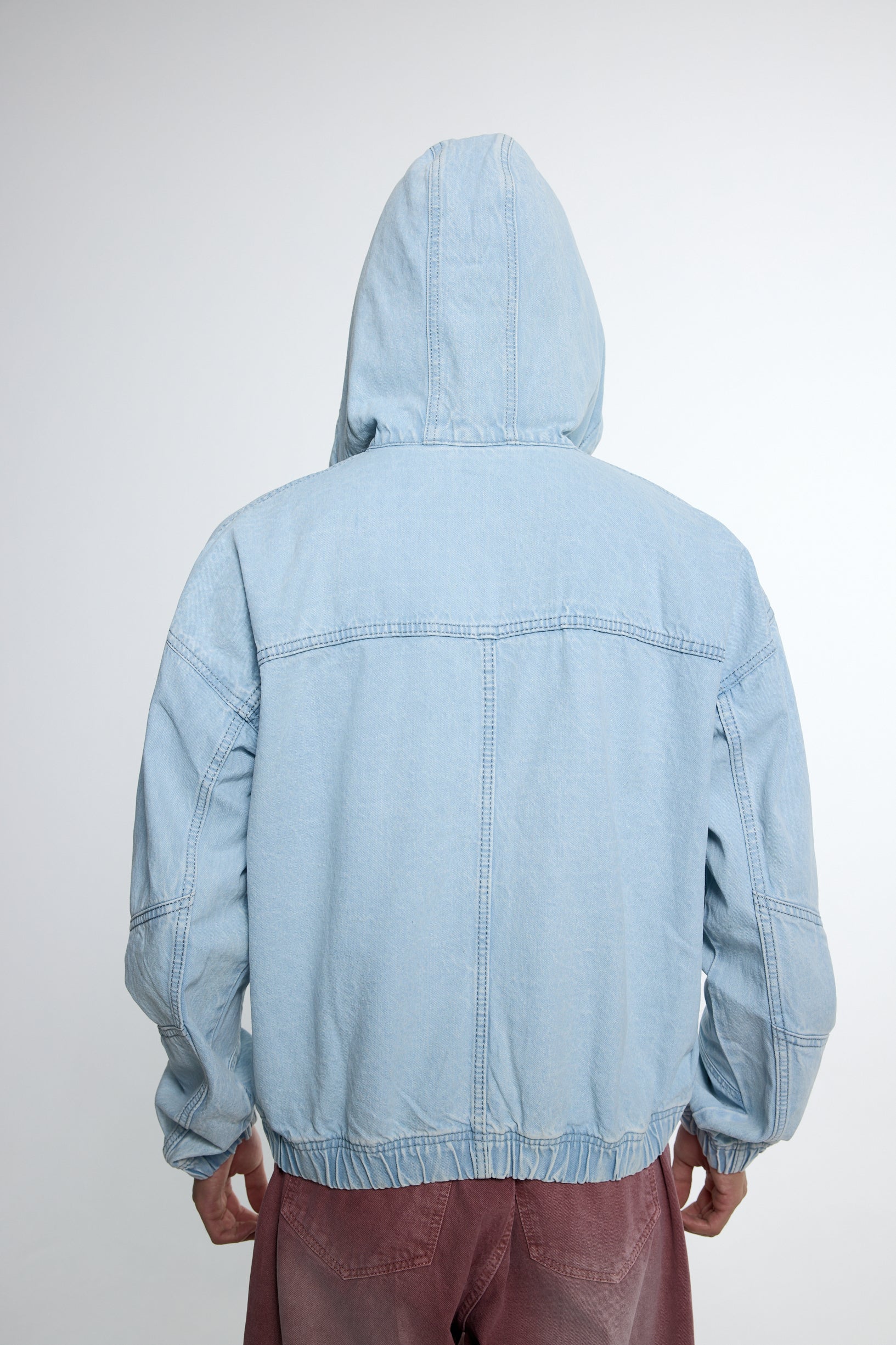 Light Blue Washed Denim Hoodie