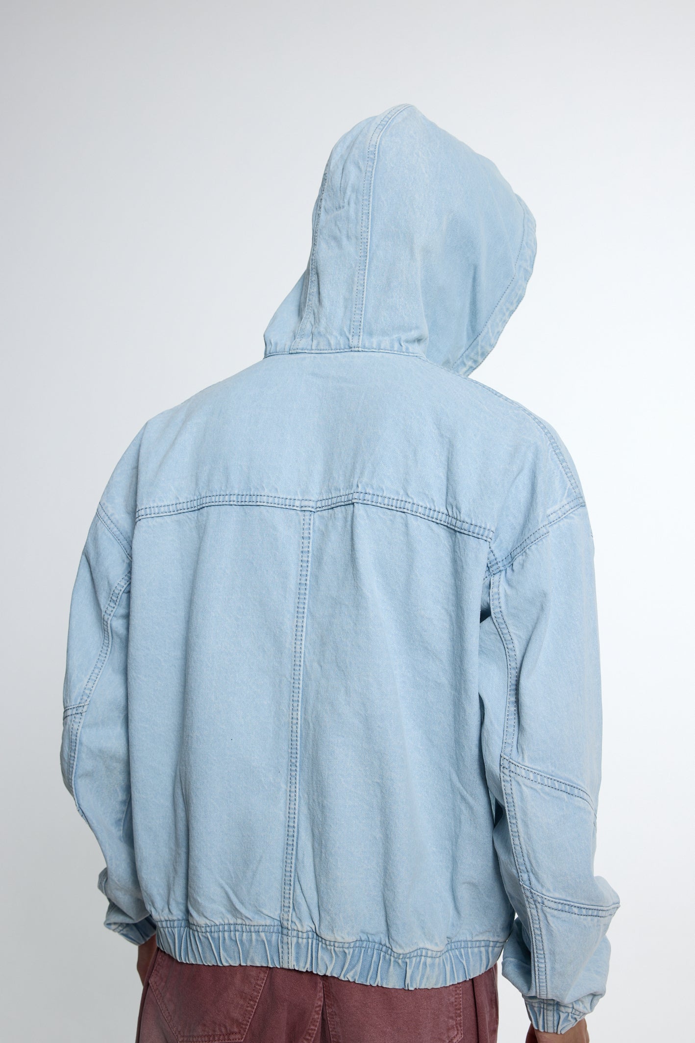 Light Blue Washed Denim Hoodie