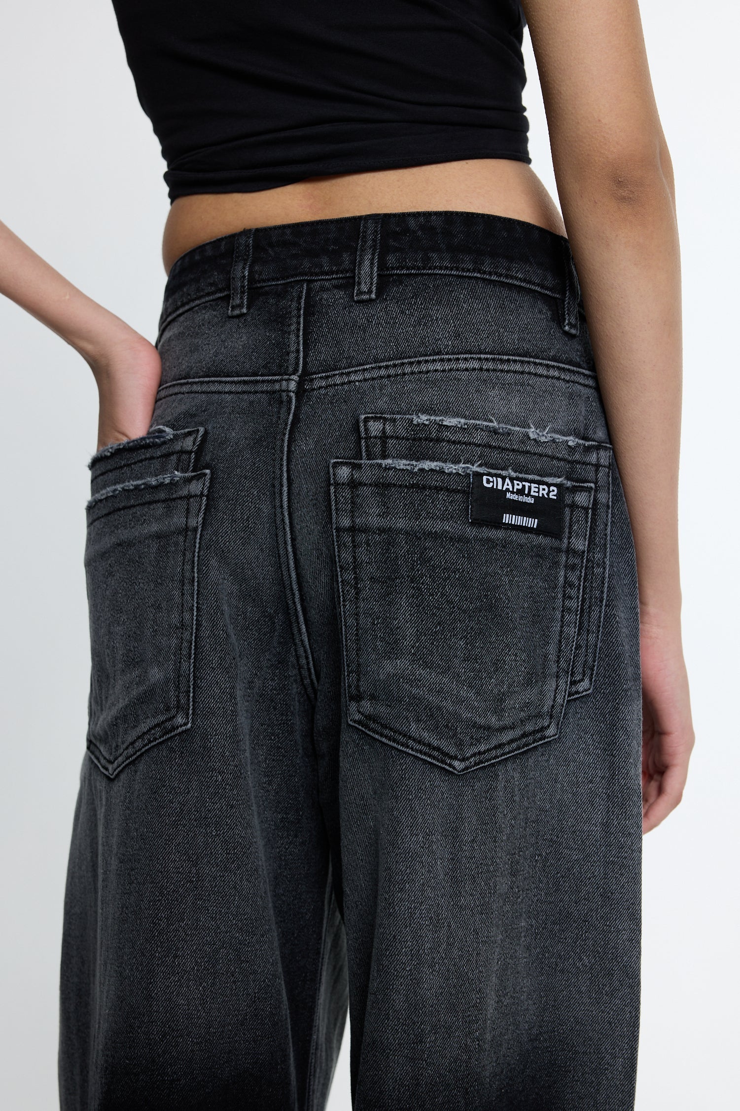 Black Washed Denim Hoodie & Bottoms