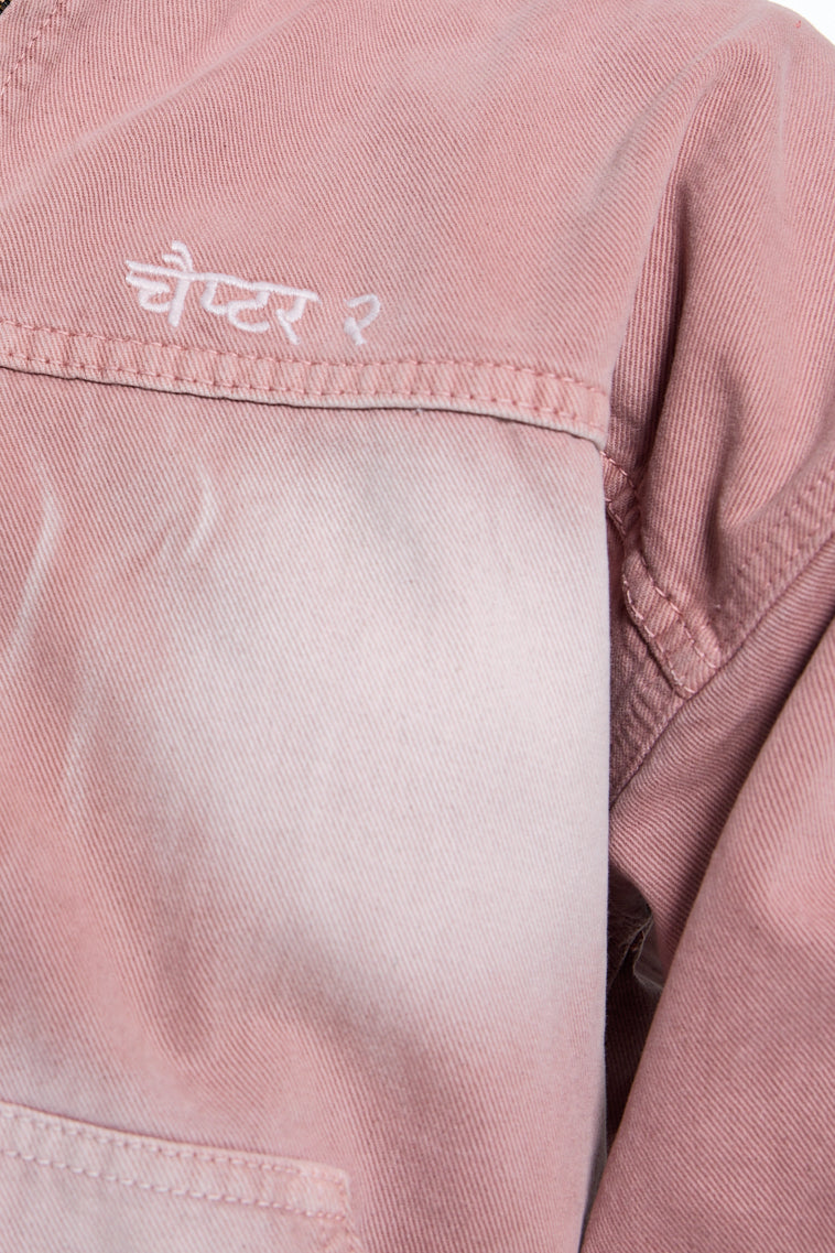 Pink Washed Denim Hoodie