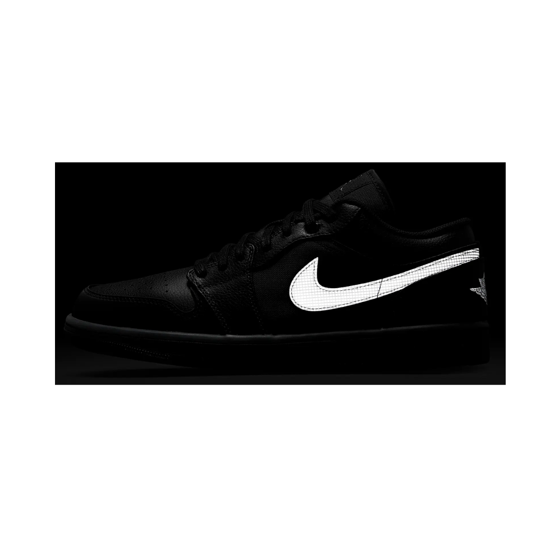 Jordan 1 Low Black White Dark Smoke Grey (REFLECTIVE SWOOSH)