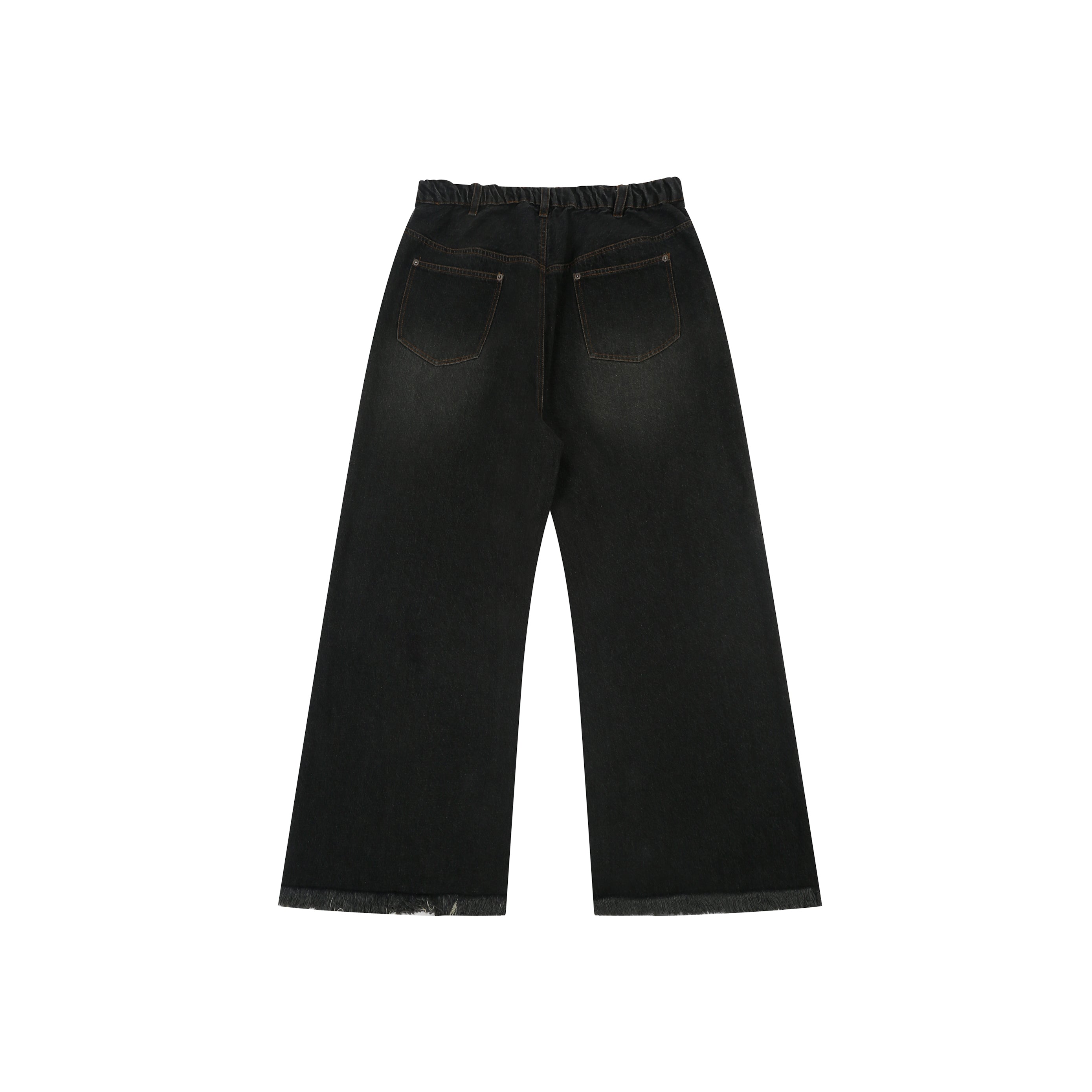 SuperHUEMN Dark Wash Tinted Effect Classic Distressed Jeans (Black)