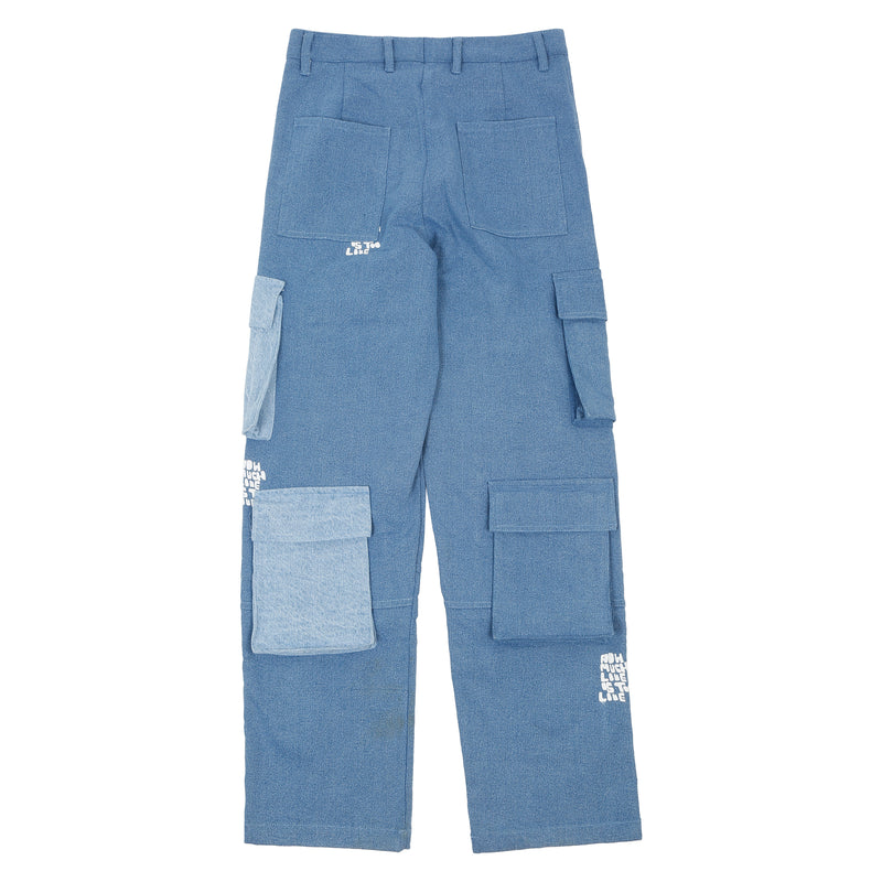 Dual Tone Denim Cargos | oddnoteven | Streetwear Pants Trousers by Crepdog Crew