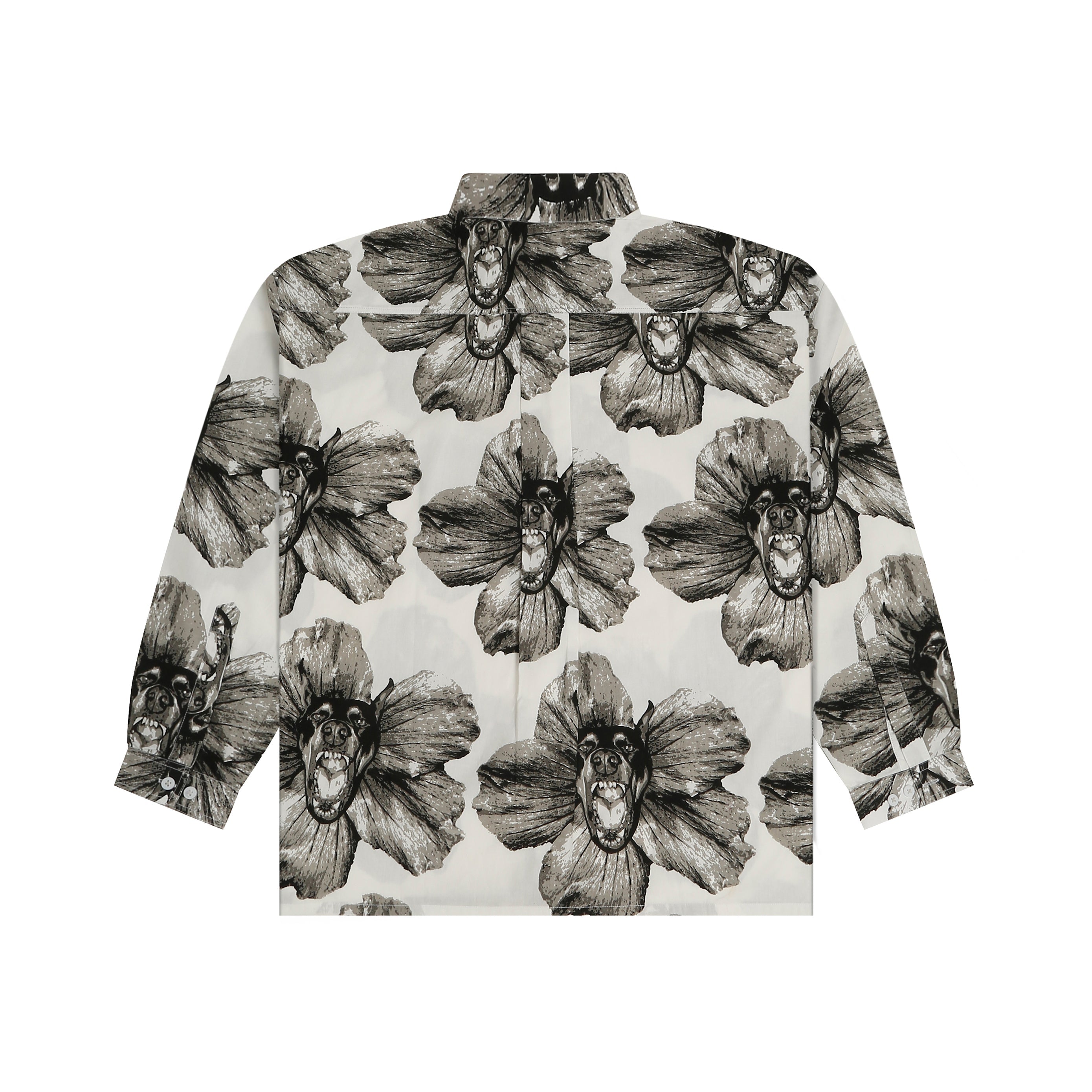 Canine printed cotton shirt - White