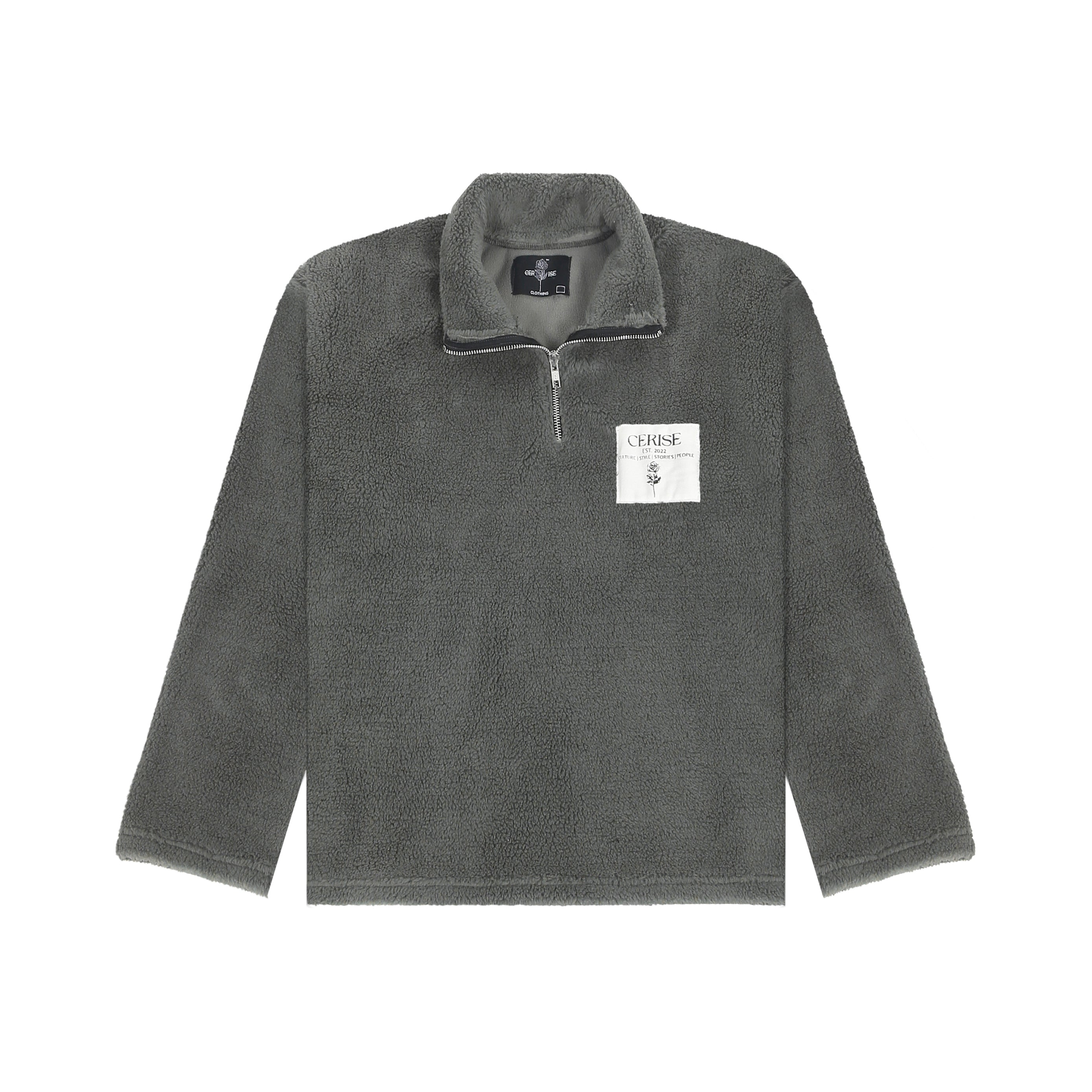 GREY LINE HALF ZIP
