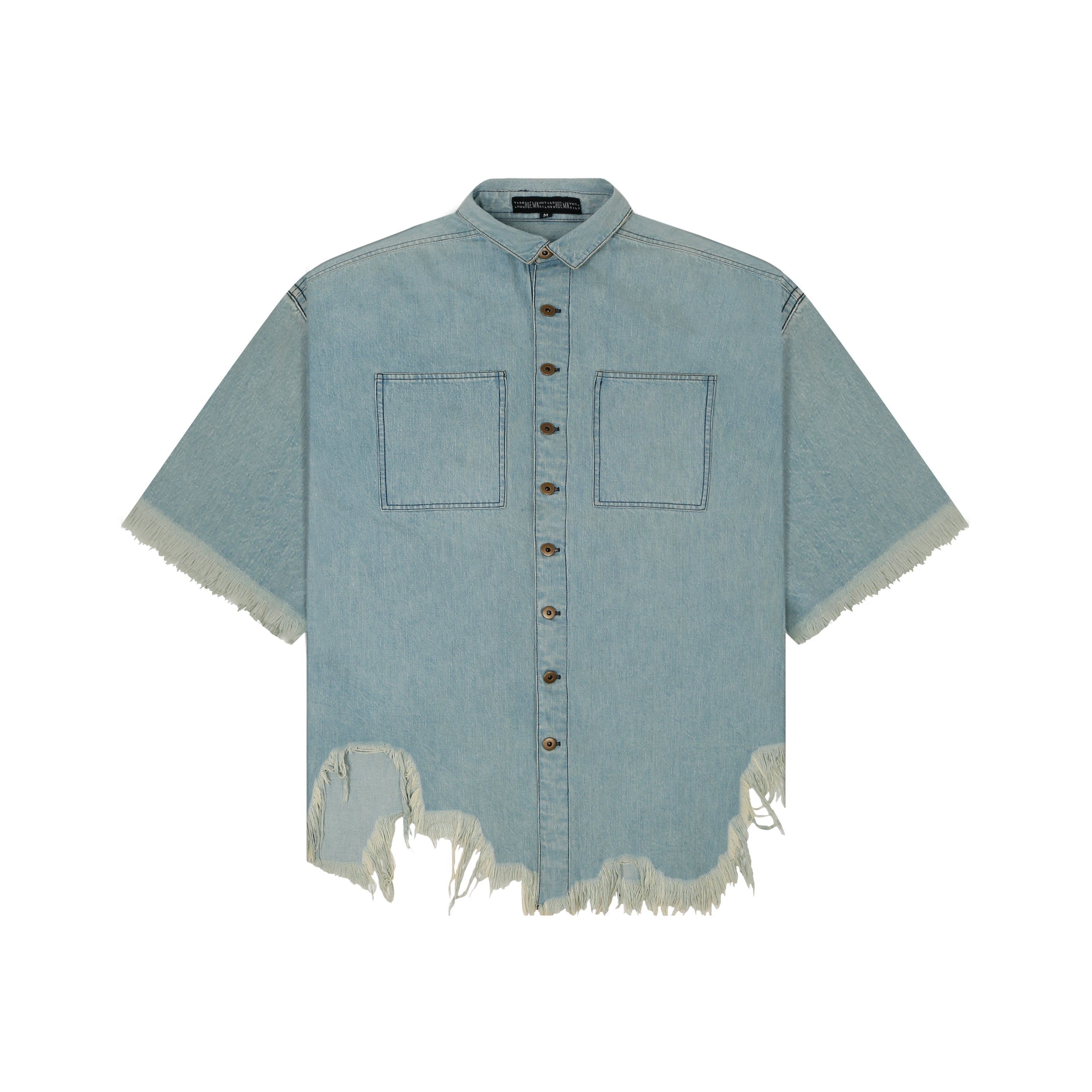 Huemn Denim Oversized Asymmetric Longline Shirt