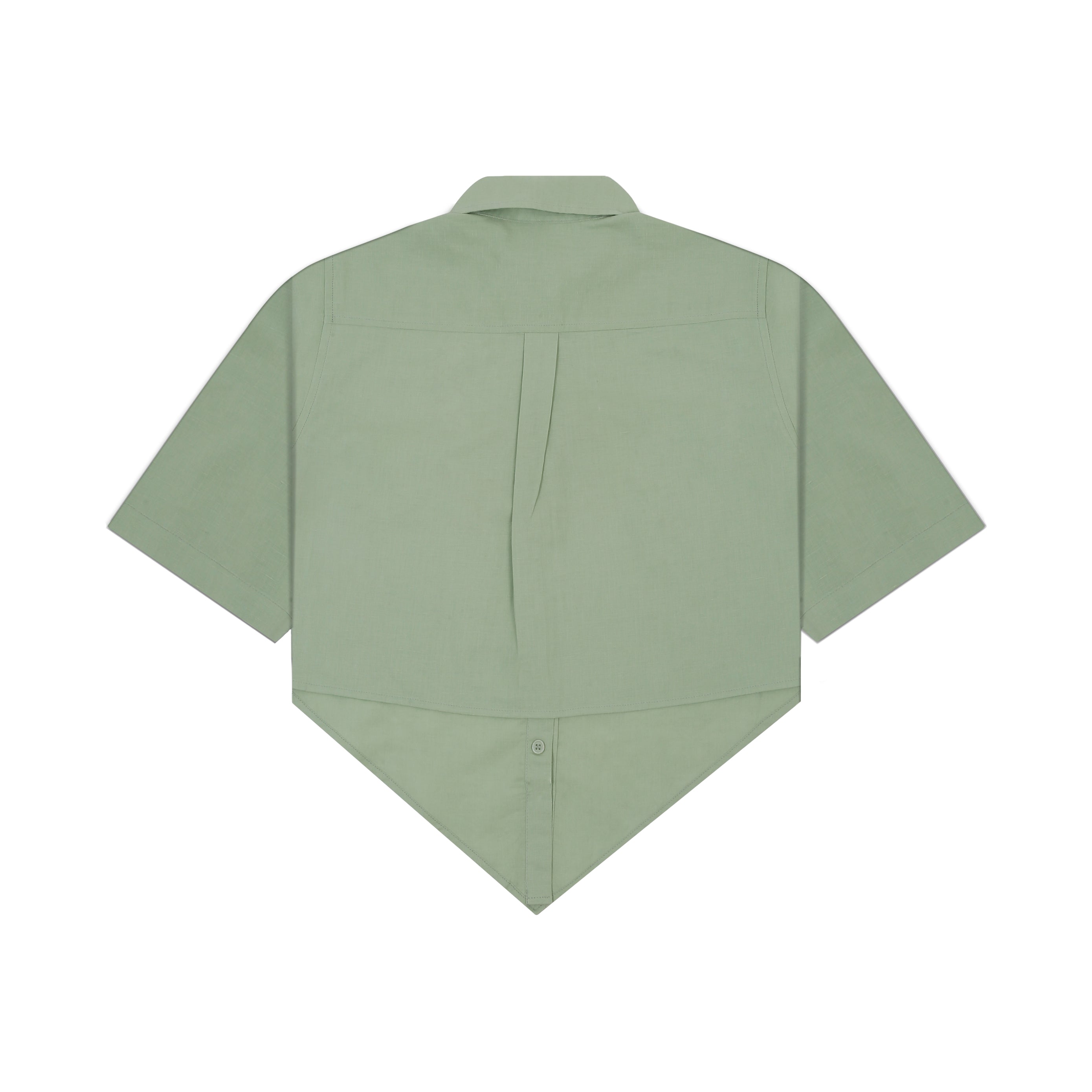 LINEN TRIGON CROP SHIRT