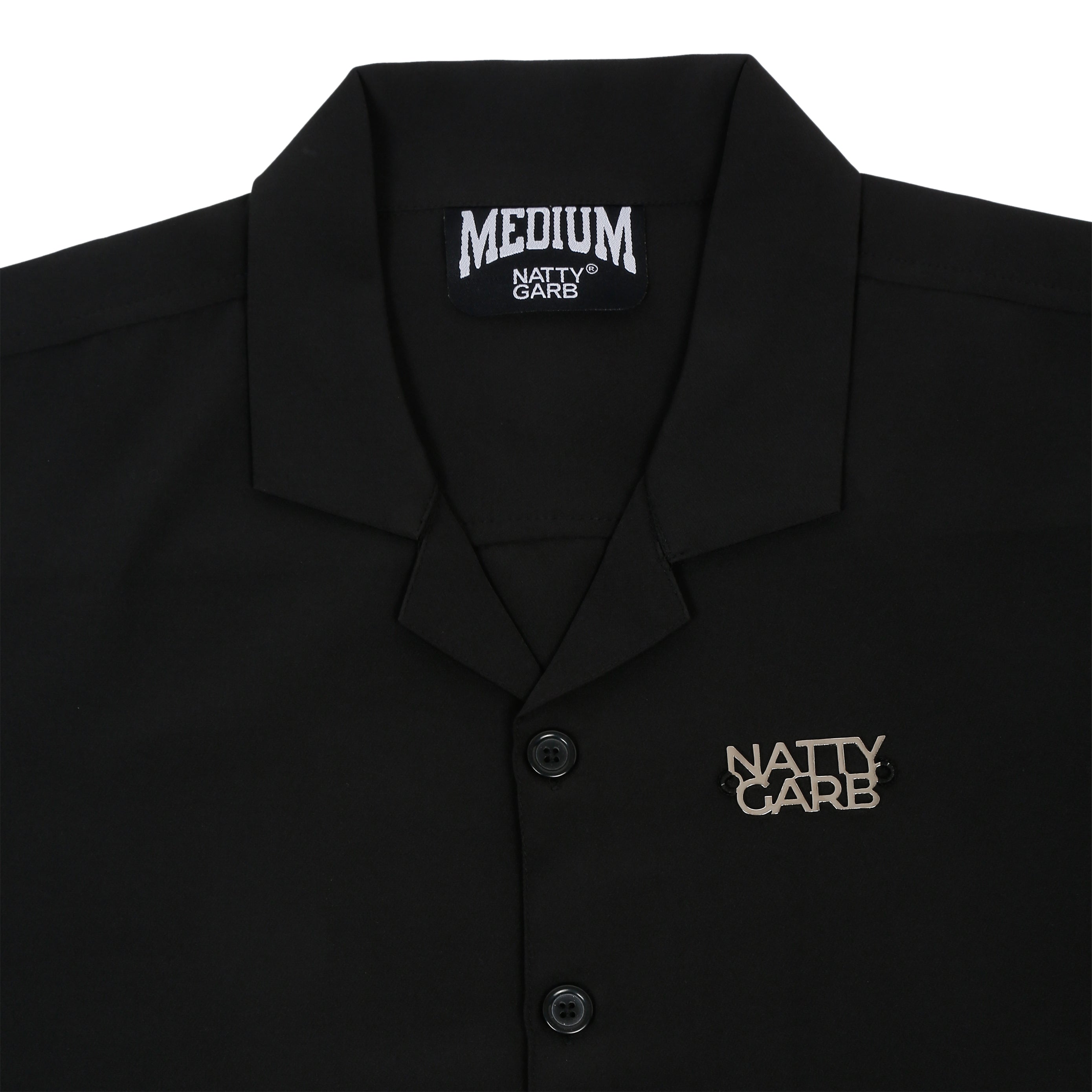 CUBAN COLLAR SHIRT (BLACK)