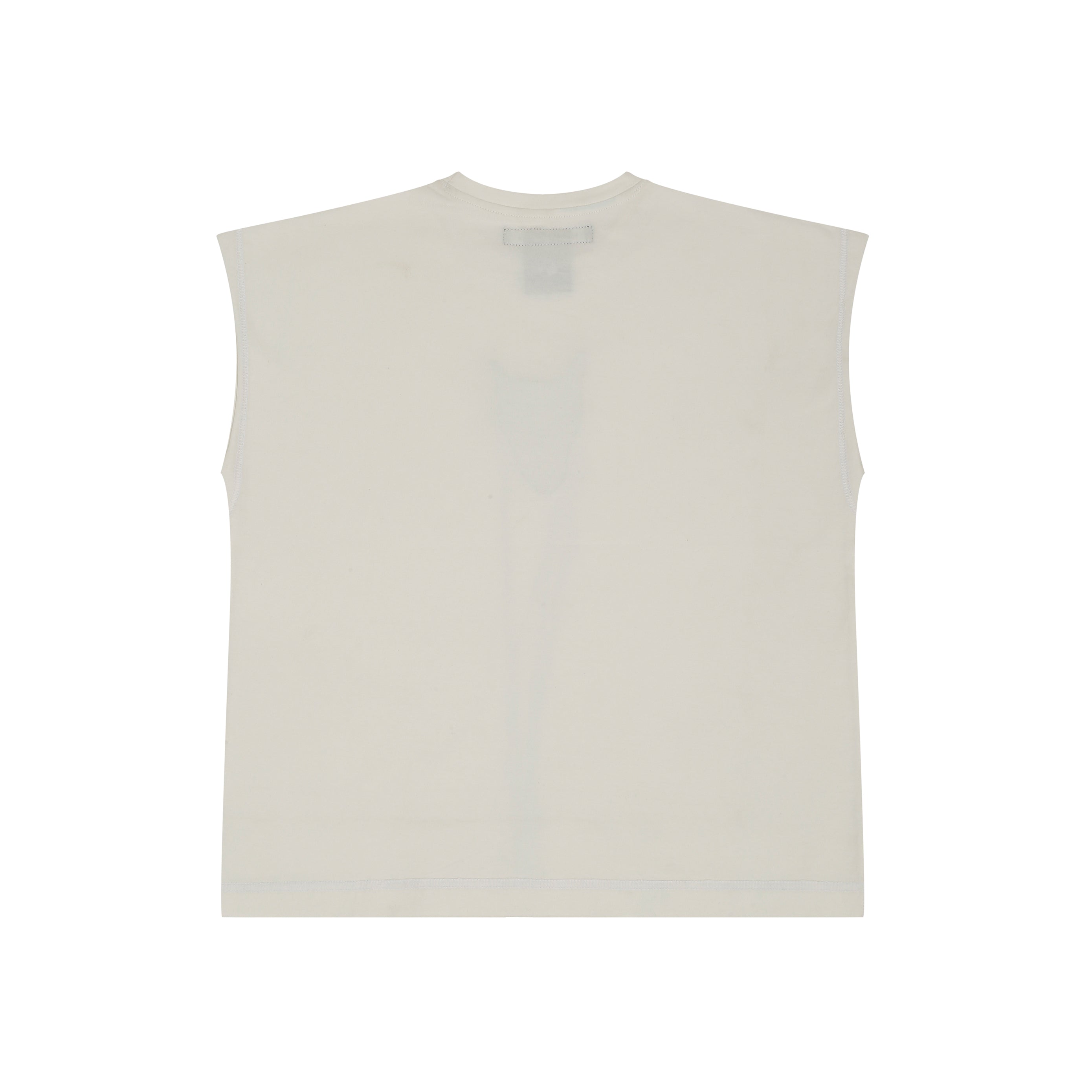 Hand-embroidered canine top with hanging silk threads (Men's) - White