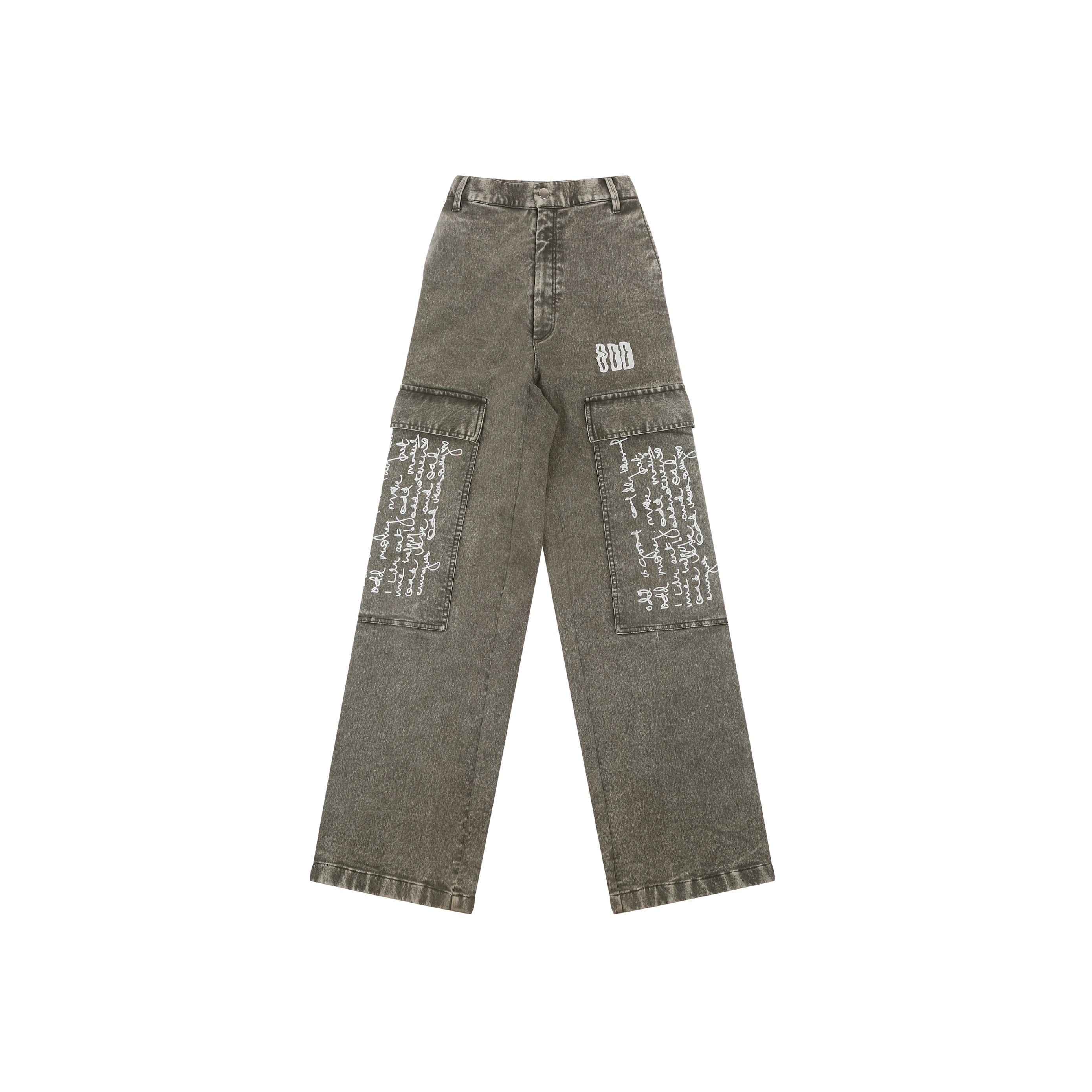 Scribble Washed Cargo Pants