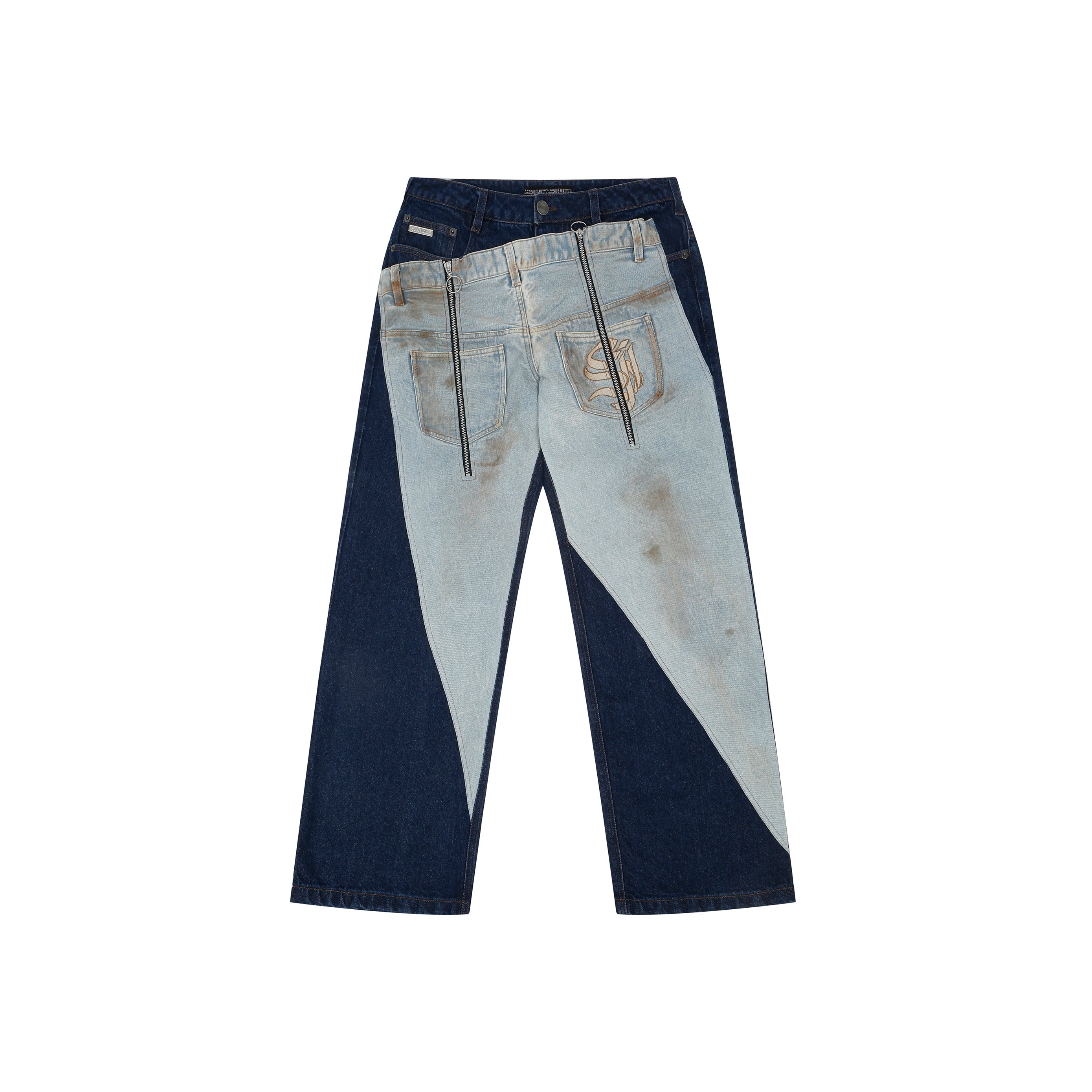 Shreyas Iyer x HUEMN de-constructed denim with a hand-painted mud-washed panel (Indigo)