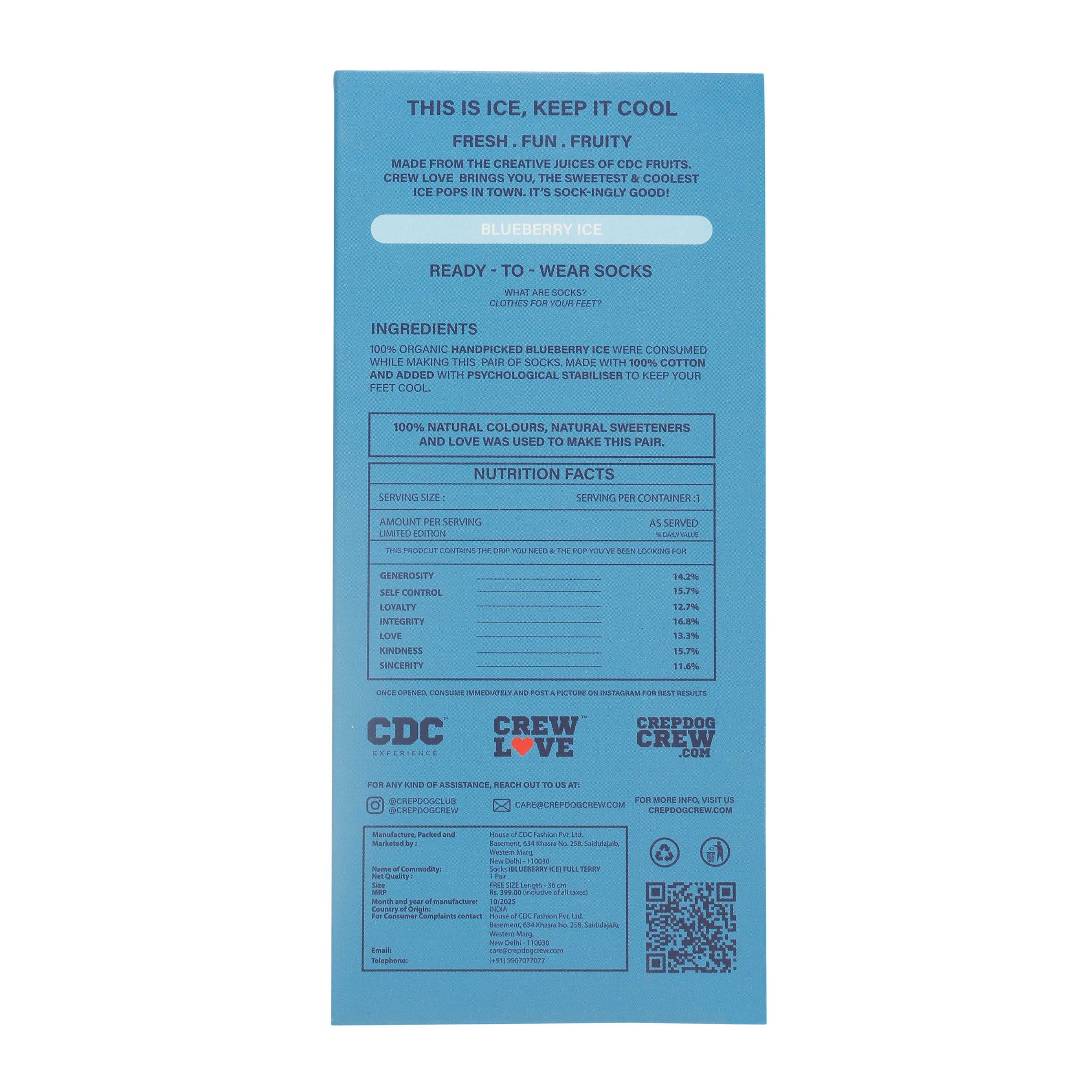 CDC ICE POP SOCKS - BLUEBERRY ICE