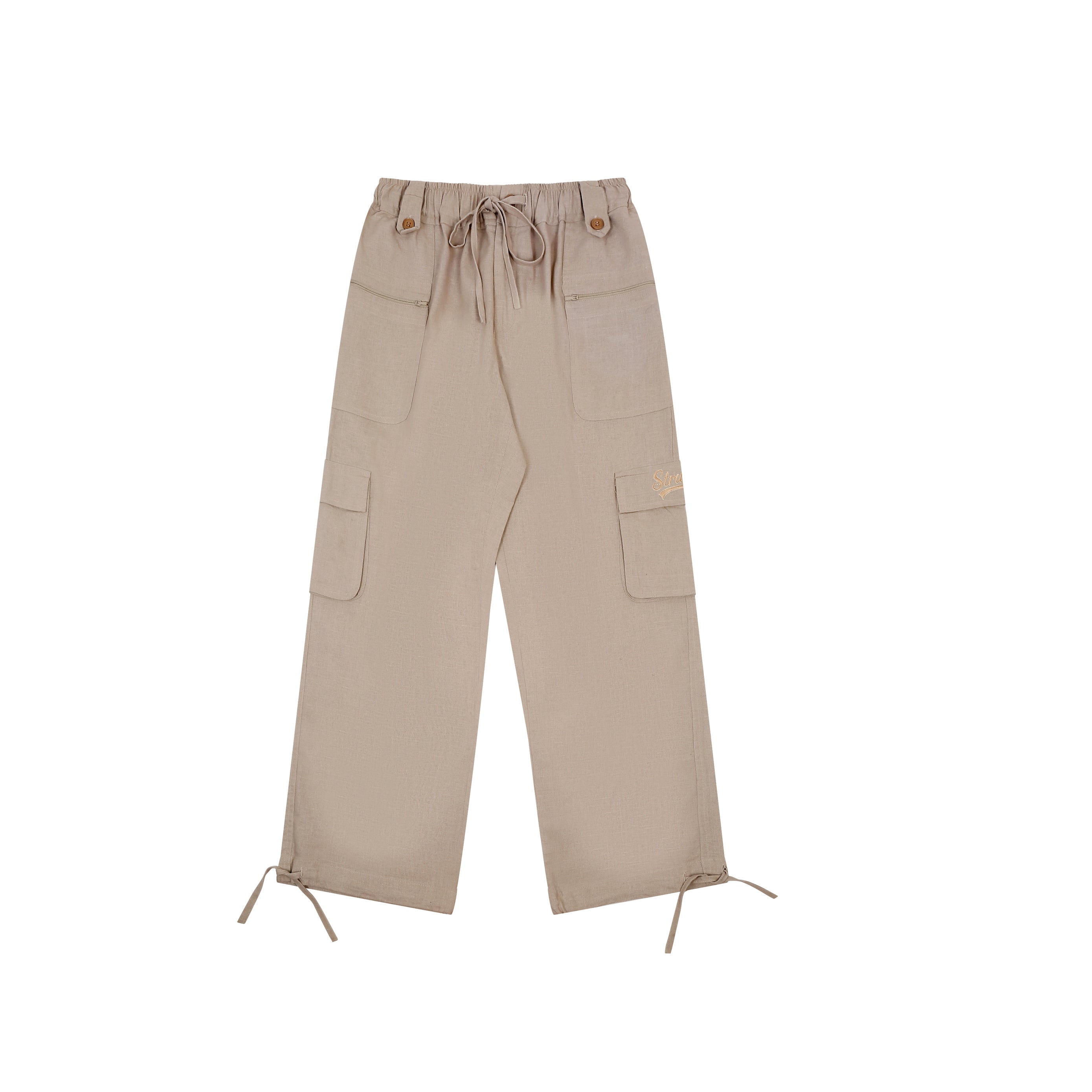 ECRU LINEN CARGOS