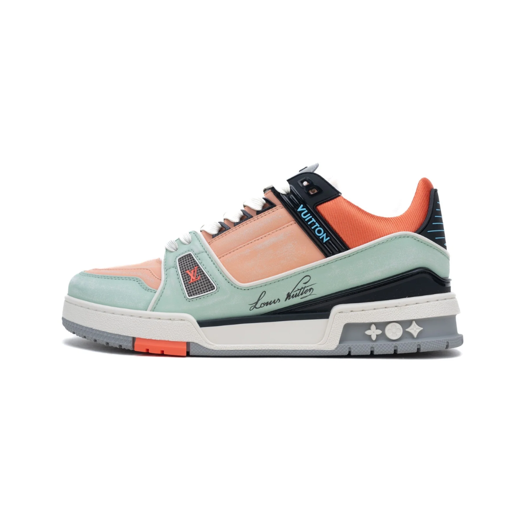 Louis Vuitton LV Trainer Orange Teal Vintage