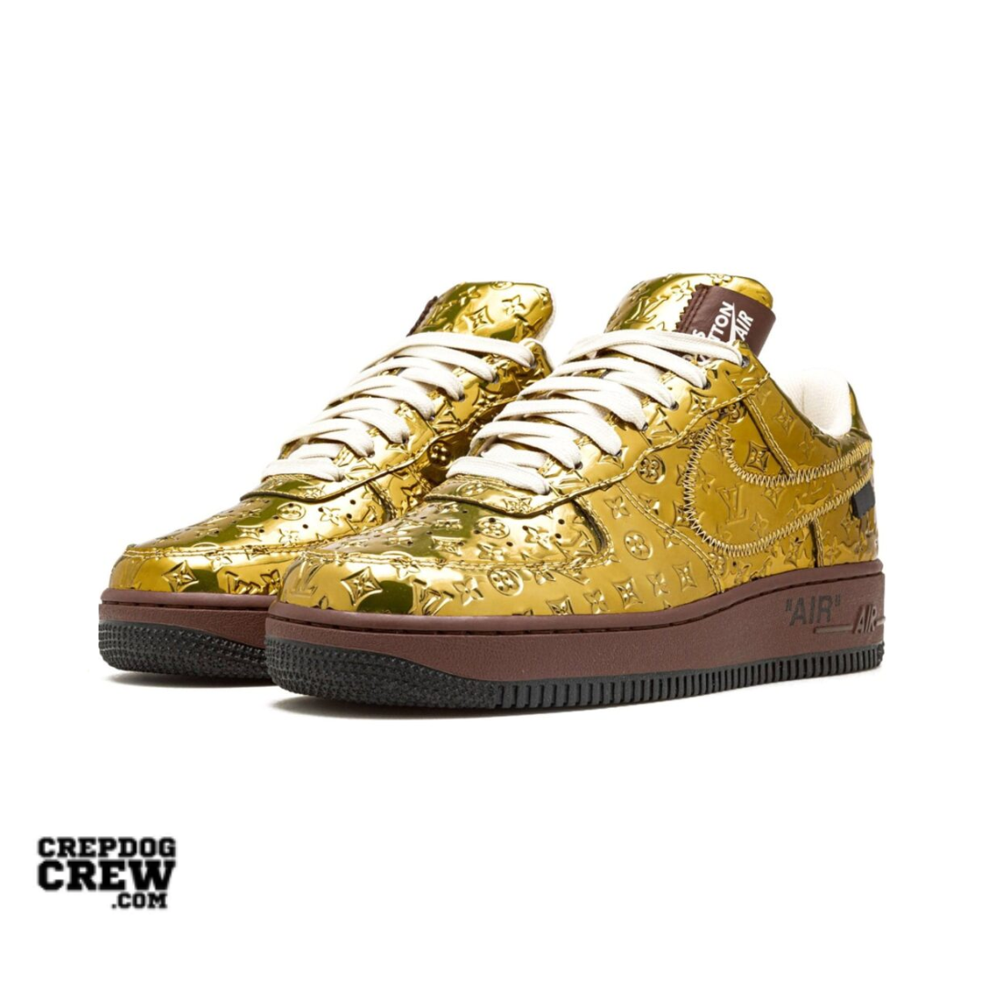 Louis Vuitton Nike Air Force 1 Low By Virgil Abloh Metallic Gold