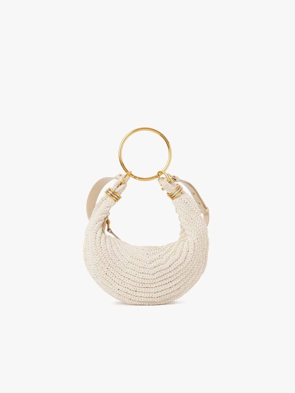 CHLOE Small Bracelet Hobo bag in crochet Deep Ivory
